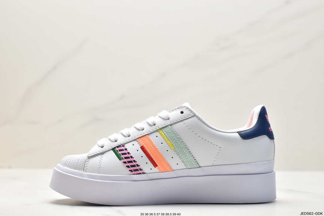 板鞋, 休闲板鞋, Superstar, Originals, GZ2203, adidas originals Superstar, adidas Originals, Adidas - 阿迪达斯 adidas originals Superstar 经典贝壳头 防滑耐磨 低帮 休闲板鞋 女款 白蓝粉 GZ2203