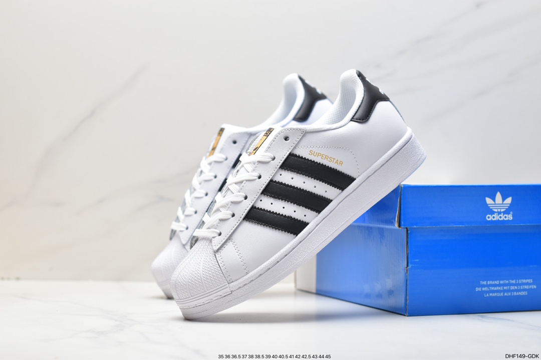 Adidas Superstar W shell toe imitation toe layer soft blue sole casual sneakers