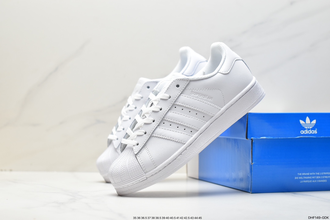 Adidas Superstar W shell toe imitation toe layer soft blue sole casual sneakers