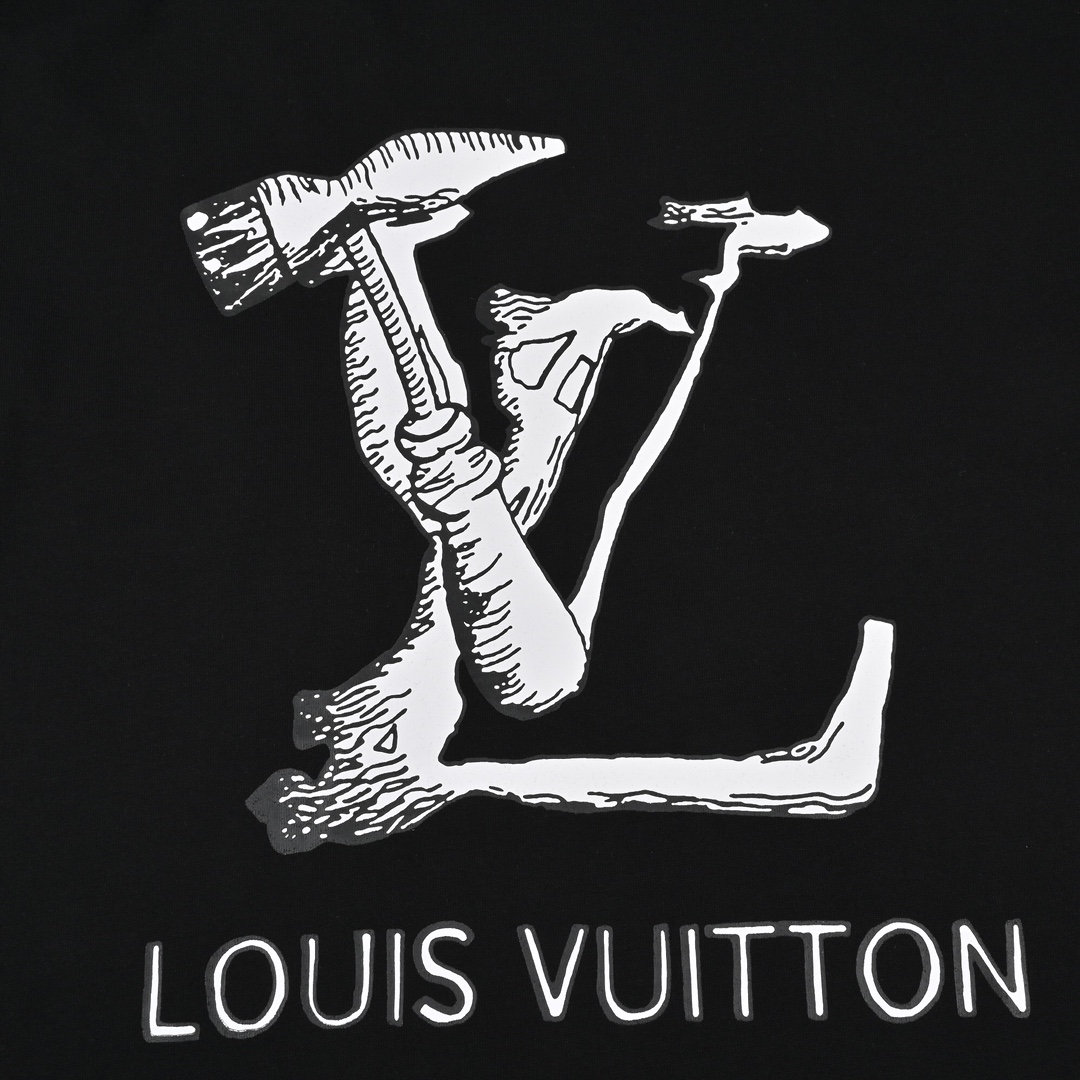 180 Louis Vuitton路易威登新款铁锤工具图案字母T恤