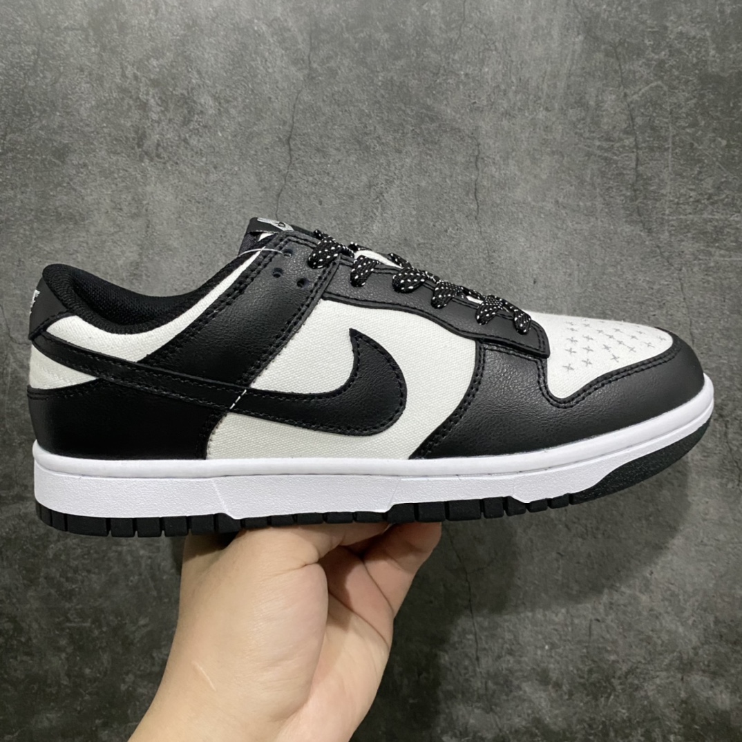 【定制款】Nk SB Dunk Low 黑白熊猫帆布 满天星 周年高端定制 低帮休闲板鞋官方定制款限量发售 定制鞋盒大厂纯原品质出货 超高清洁度 皮料切割干净无任何毛边 细节完美货号：FC1688-105 尺码：36-46-莆田鞋批发中心