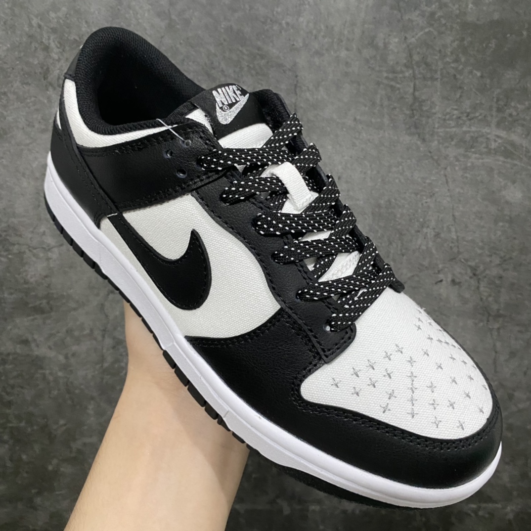 图片[3]-【定制款】Nk SB Dunk Low 黑白熊猫帆布 满天星 周年高端定制 低帮休闲板鞋官方定制款限量发售 定制鞋盒大厂纯原品质出货 超高清洁度 皮料切割干净无任何毛边 细节完美货号：FC1688-105 尺码：36-46-莆田鞋批发中心