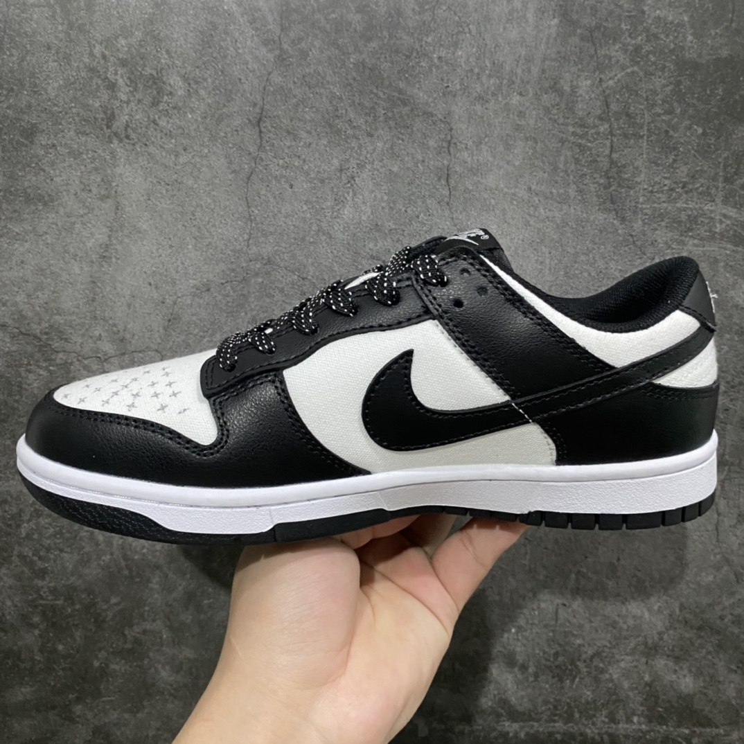 图片[2]-【定制款】Nk SB Dunk Low 黑白熊猫帆布 满天星 周年高端定制 低帮休闲板鞋官方定制款限量发售 定制鞋盒大厂纯原品质出货 超高清洁度 皮料切割干净无任何毛边 细节完美货号：FC1688-105 尺码：36-46-莆田鞋批发中心