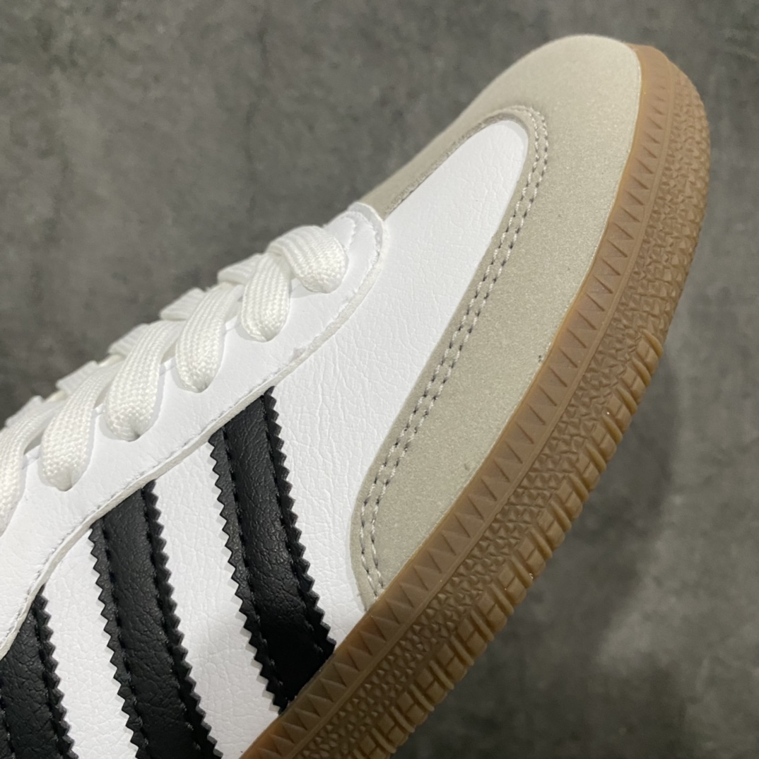 180 【过验版】Adidas Samba Vegan 桑巴德迅板鞋白黑灰 后跟钢印款 FW2427