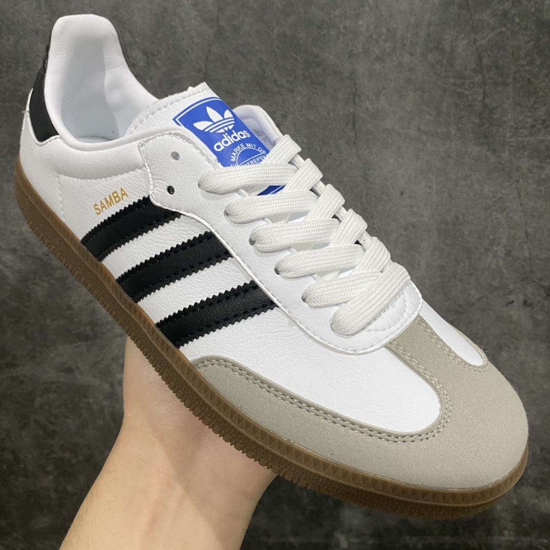 180 【过验版】Adidas Samba Vegan 桑巴德迅板鞋白黑灰 后跟钢印款 FW2427