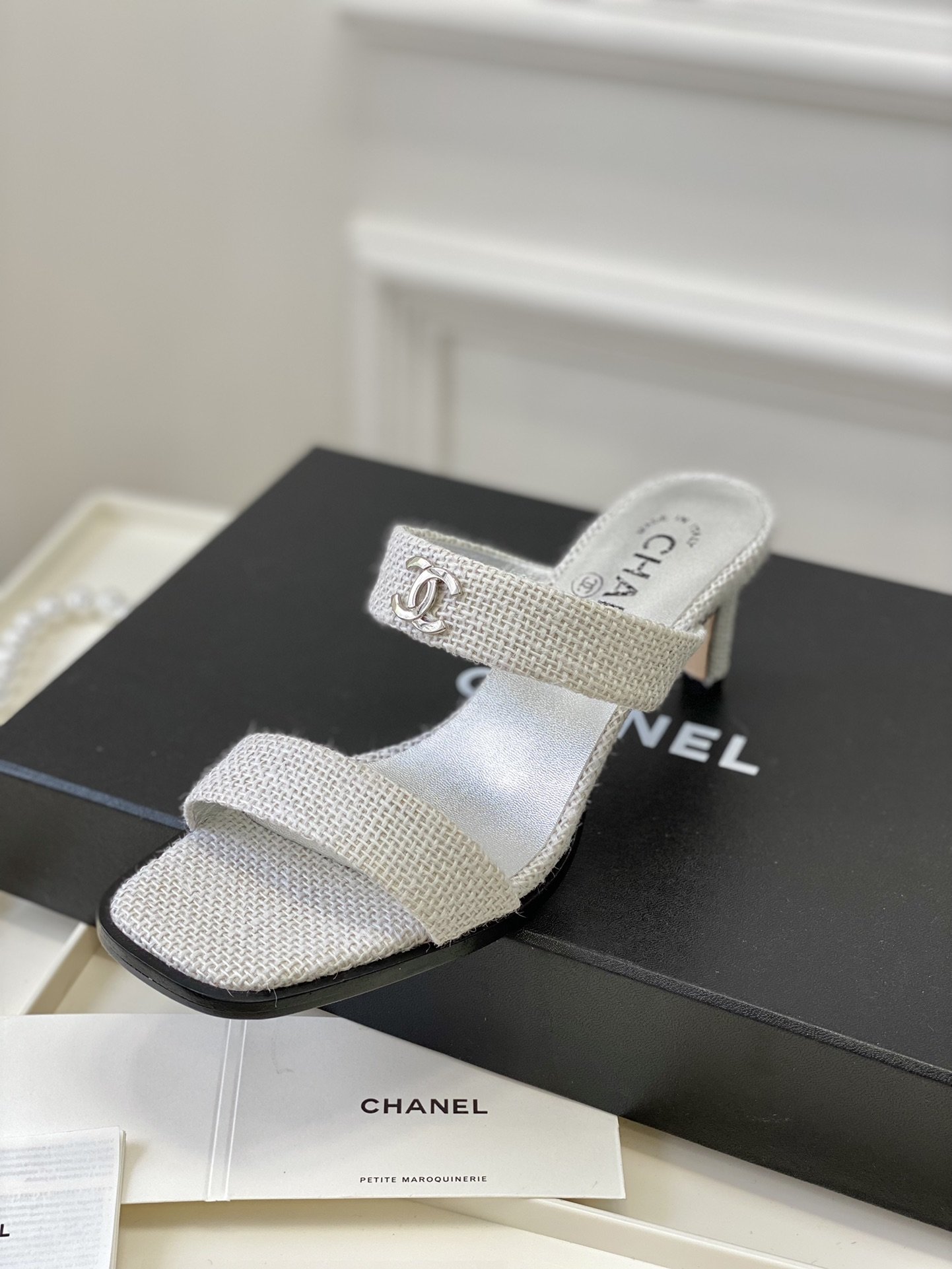 Chanel中古系列编织面凉鞋！简约