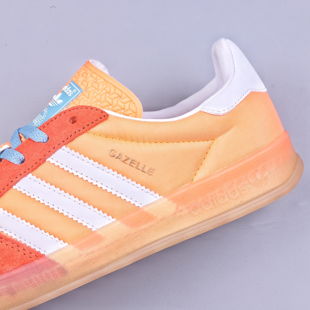 Adidas Originals Gazelle Indoor White Orange Clover Retro Casual Sports Shoes HQ9016