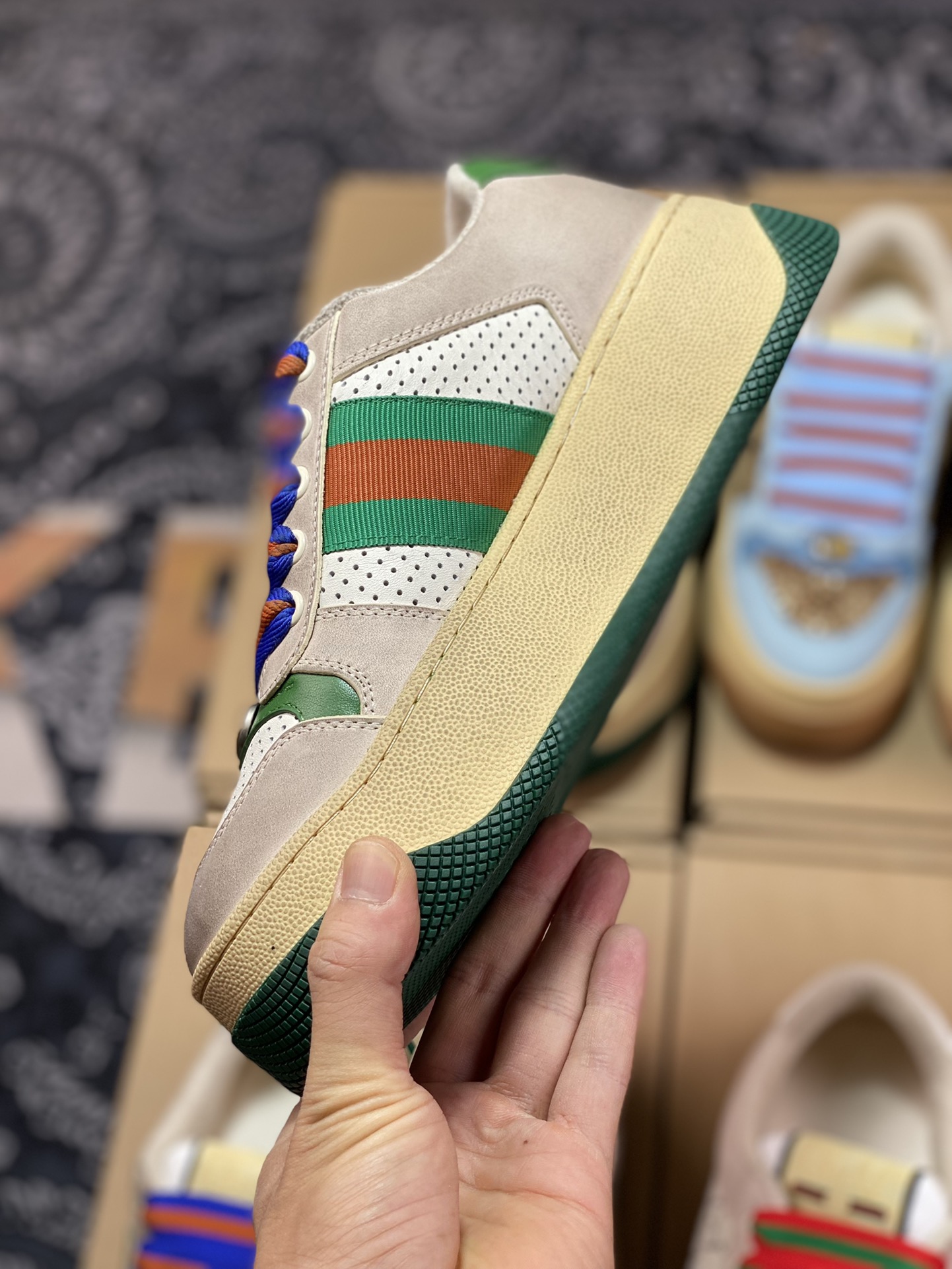 Gucci Double Screener Platform GG Sneaker Low Double Prototype Series Low-top Sneakers 