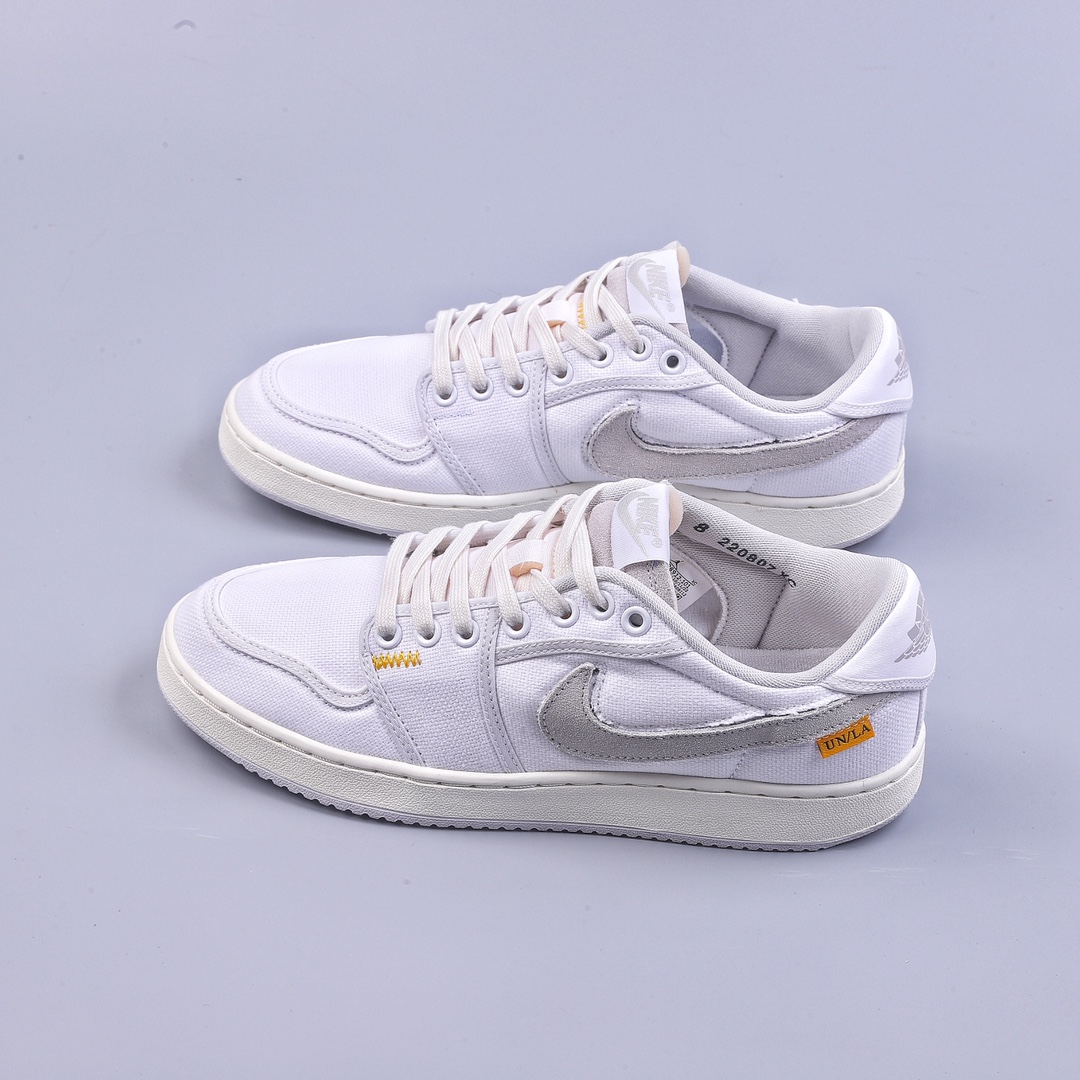 S2 Uion LA x Air Jordan AJ1 KO Low low-top retro basketball shoes joint white canvas DO8912-101