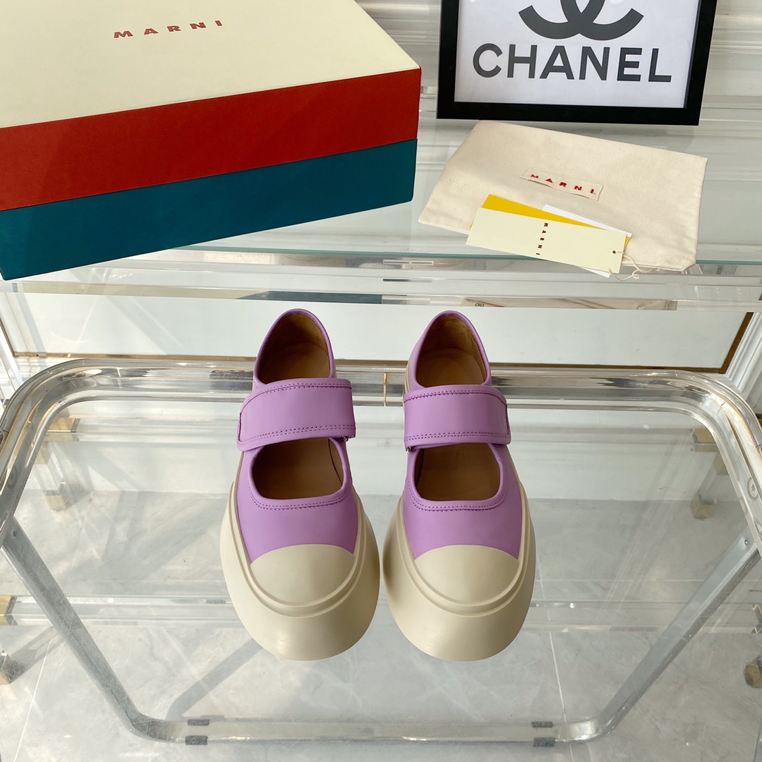 MARNI New Recreational Shoes: Top Edition, Original Six-Soft-Colour Delivery, Oxen Skin Import - 图片 1