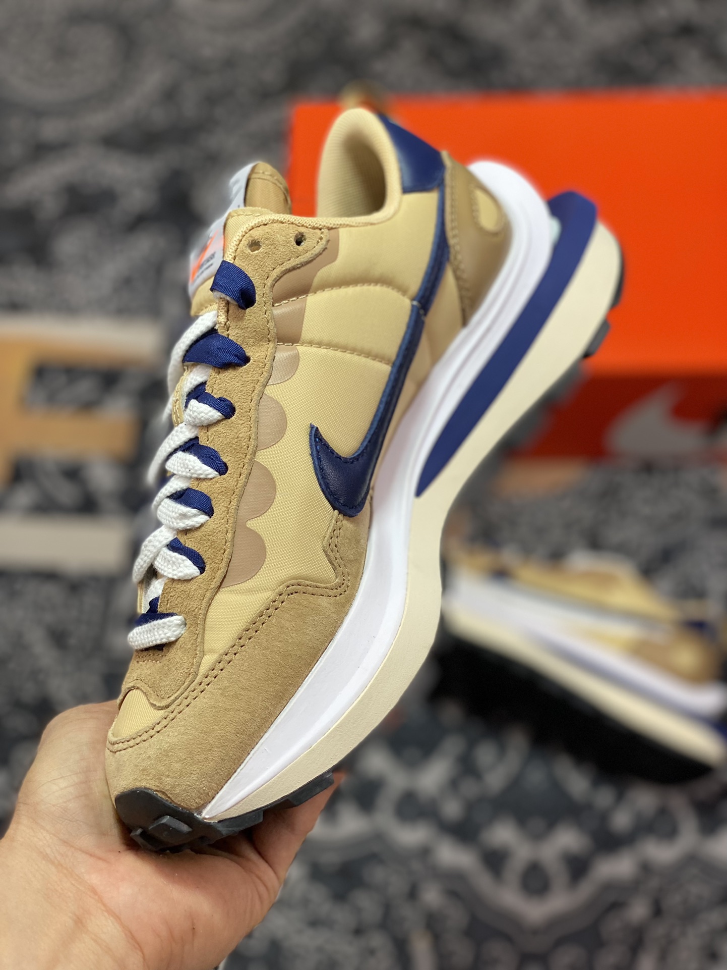 Purely original/unidentifiable Sacai x Nike Vaporwaffle 3.0 wheat color DD1875-200