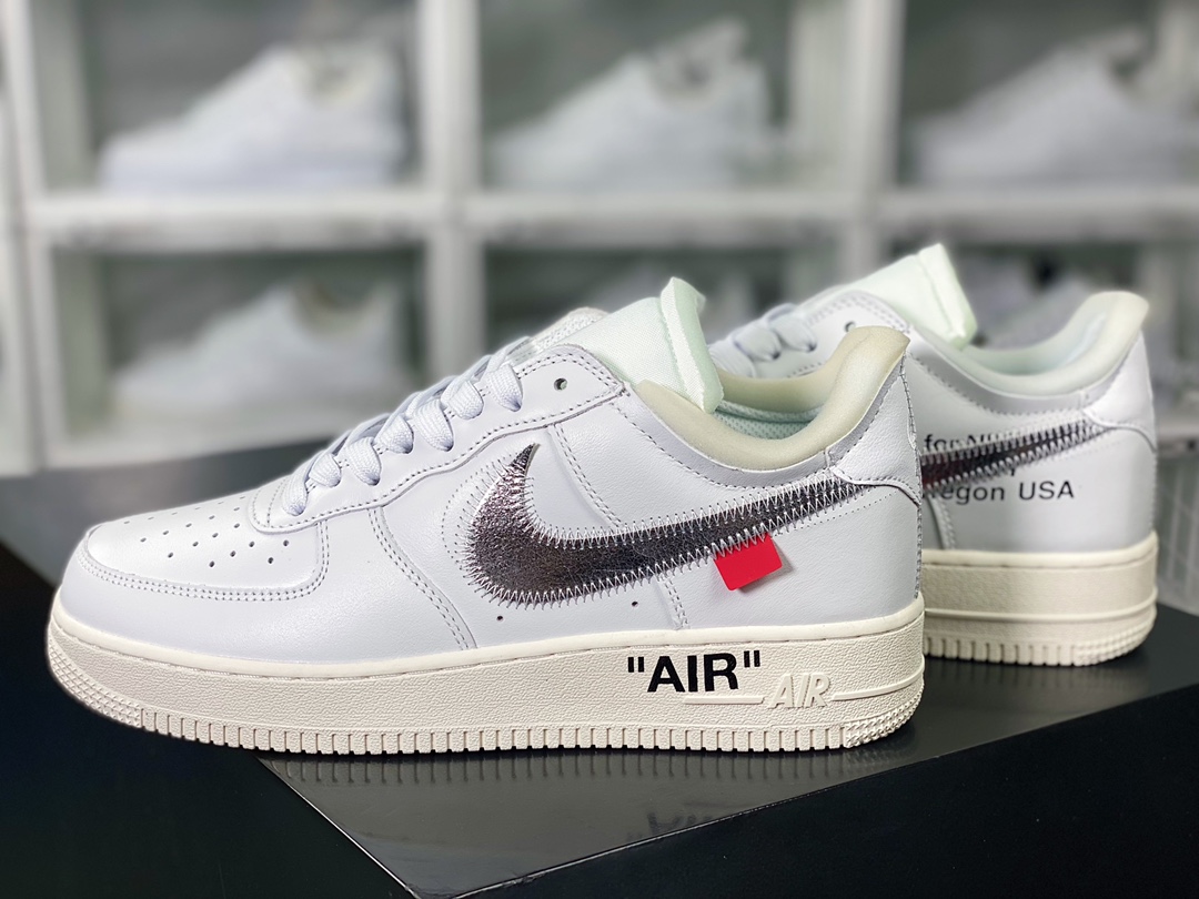 300 Off-White x 【Nike】 Air Force 1'07 Low"White AF100"空军一号板鞋“OW白银钩”AO4297-100