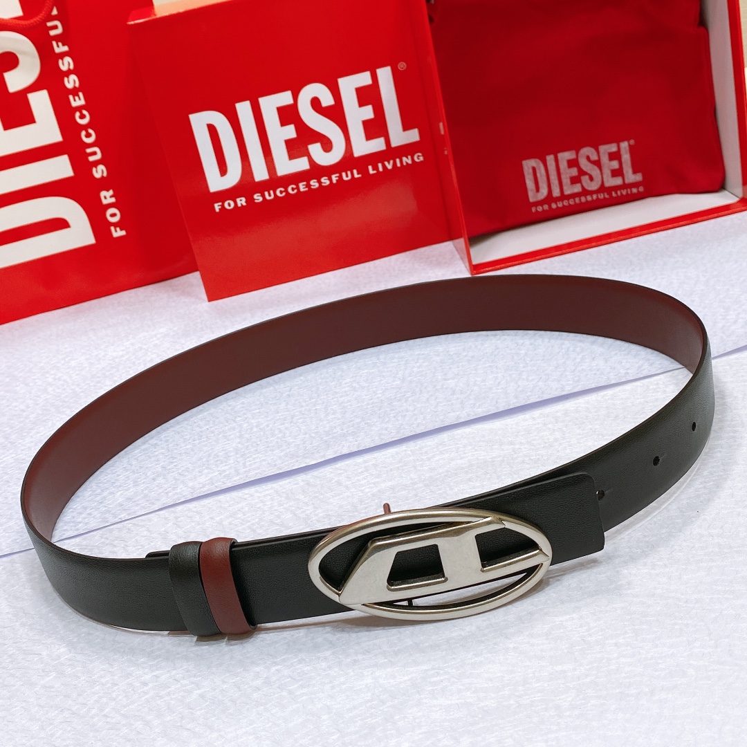 “Real-Grade Diesel Skin with Silver Buttons, 3.0 cm Wide, Two-Sided Design” - 图片 1