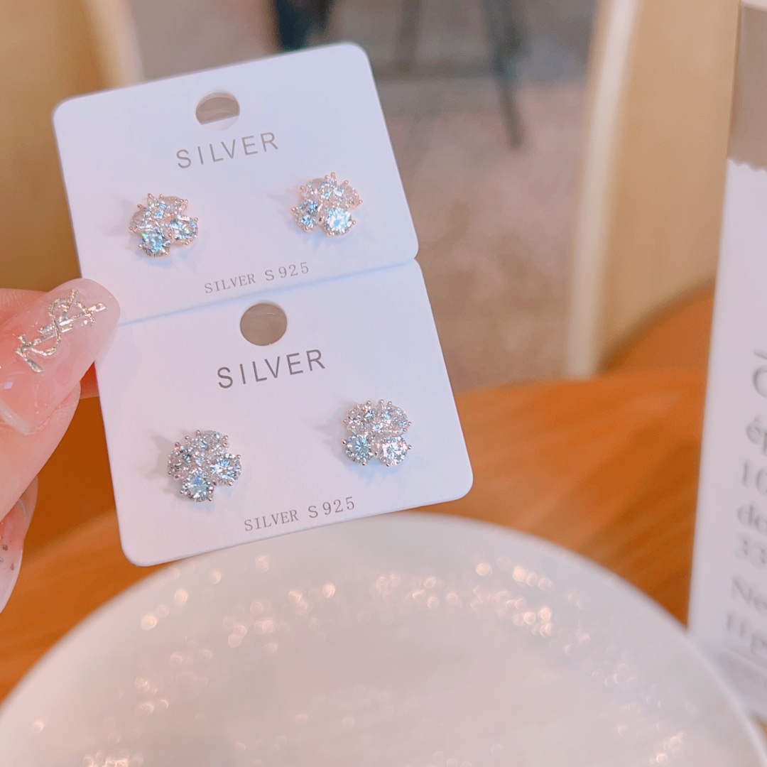 Solid Silver Earrings Playful Proposal Gold