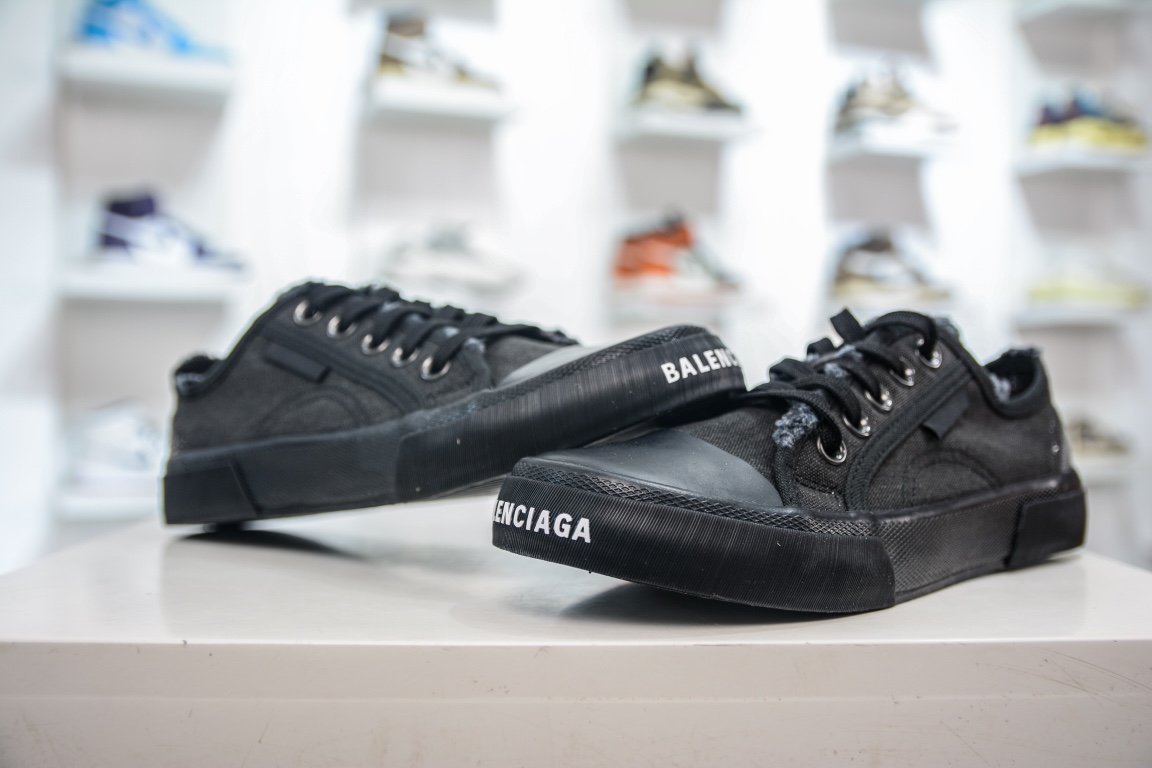 Pure original version BALENCIAGA22 summer new product PARIS wear and old effect casual low-top canvas shoes