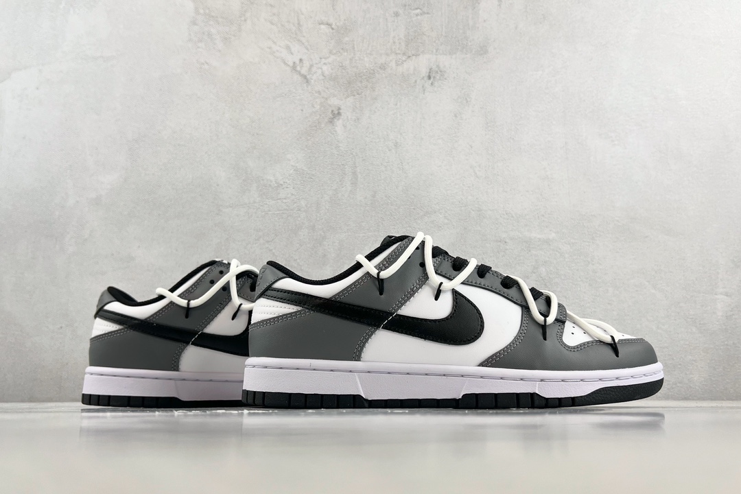 [Customized sneakers] Nike Dunk Low fog color raven black and white gray DD1503-101