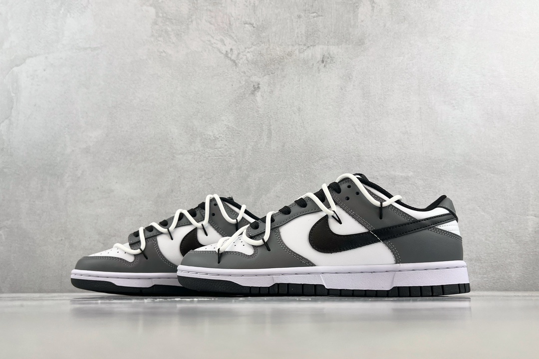 [Customized sneakers] Nike Dunk Low fog color raven black and white gray DD1503-101