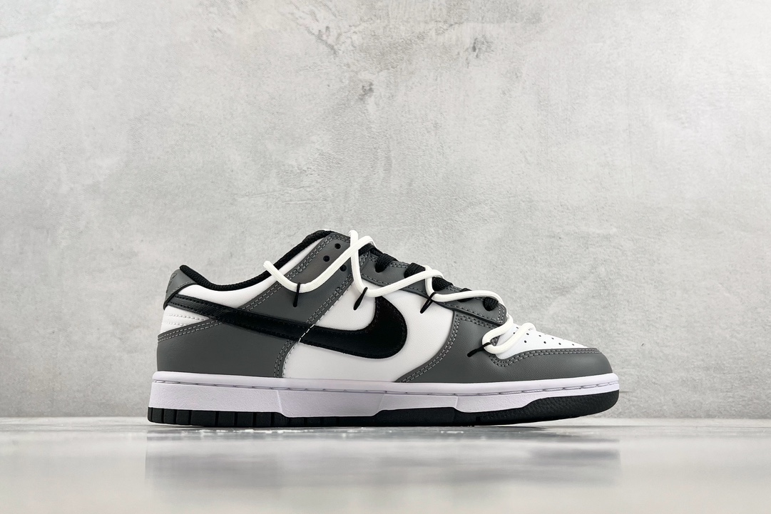 [Customized sneakers] Nike Dunk Low fog color raven black and white gray DD1503-101