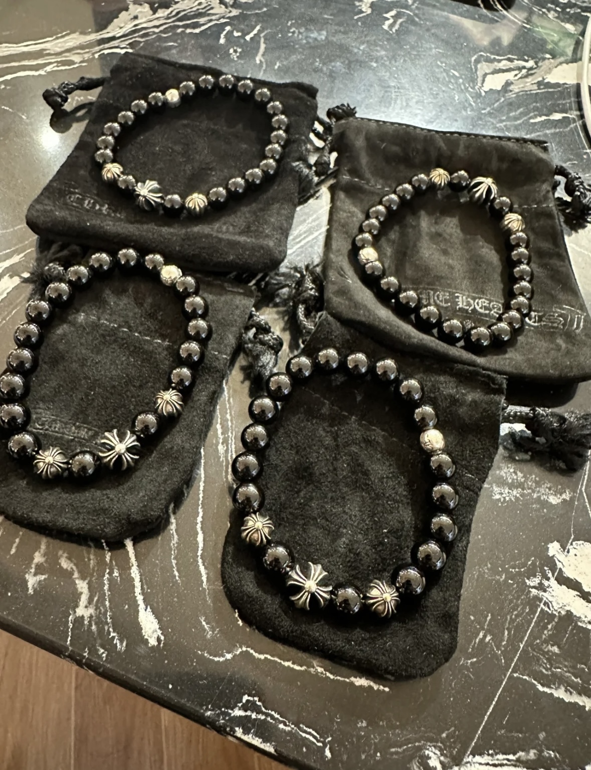 Silver bead bracelet