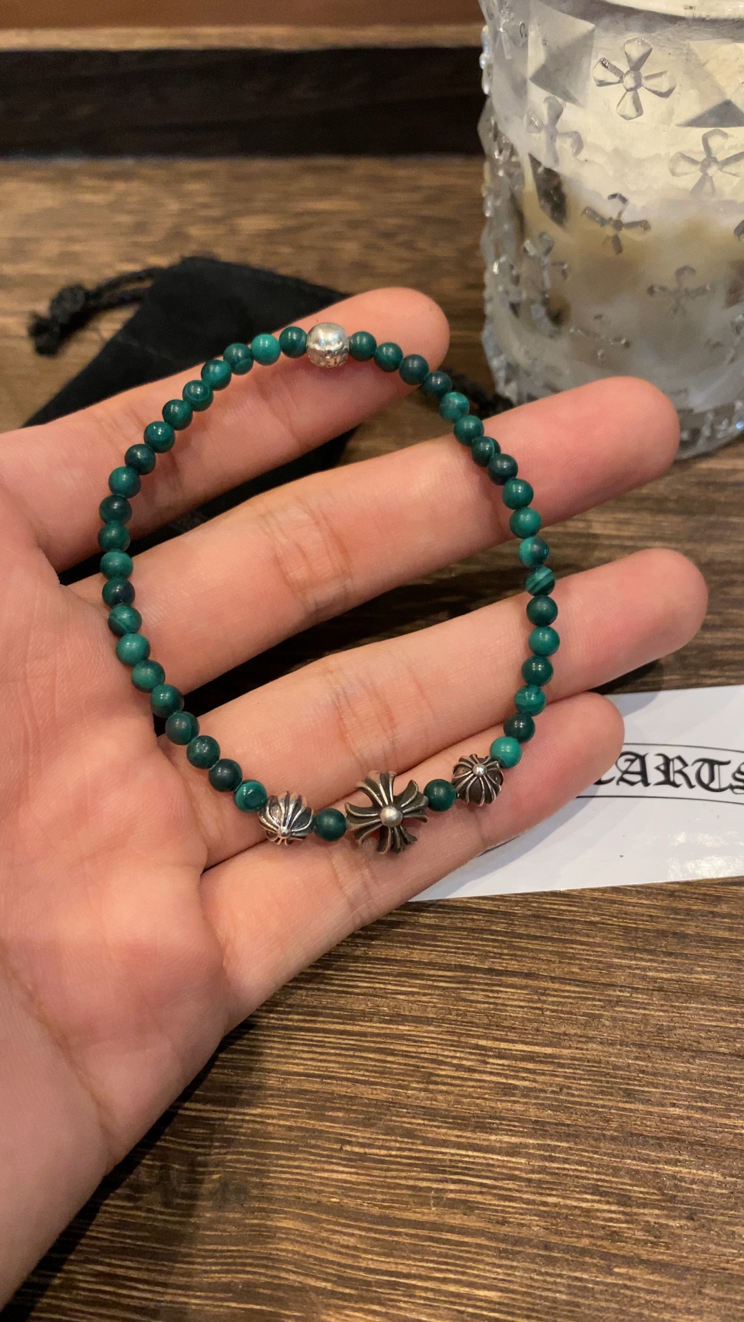 Silver bead bracelet