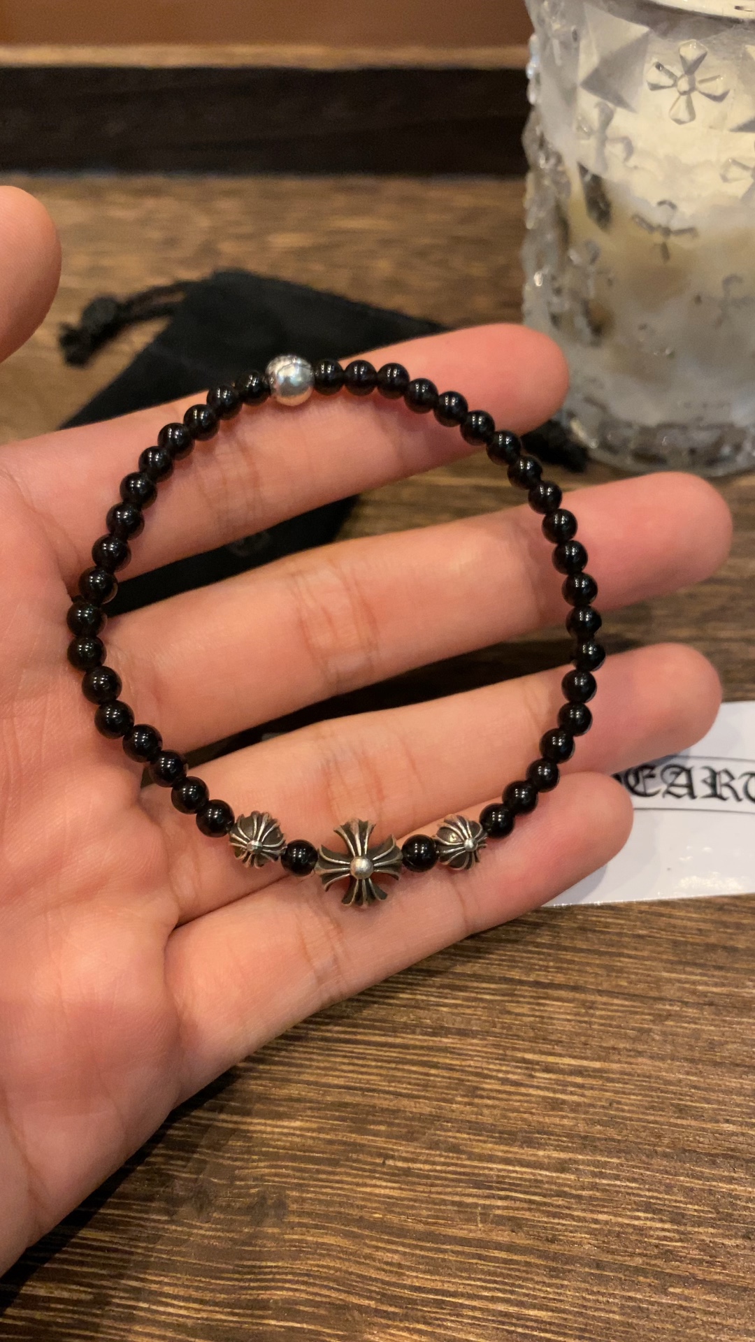 Silver bead bracelet