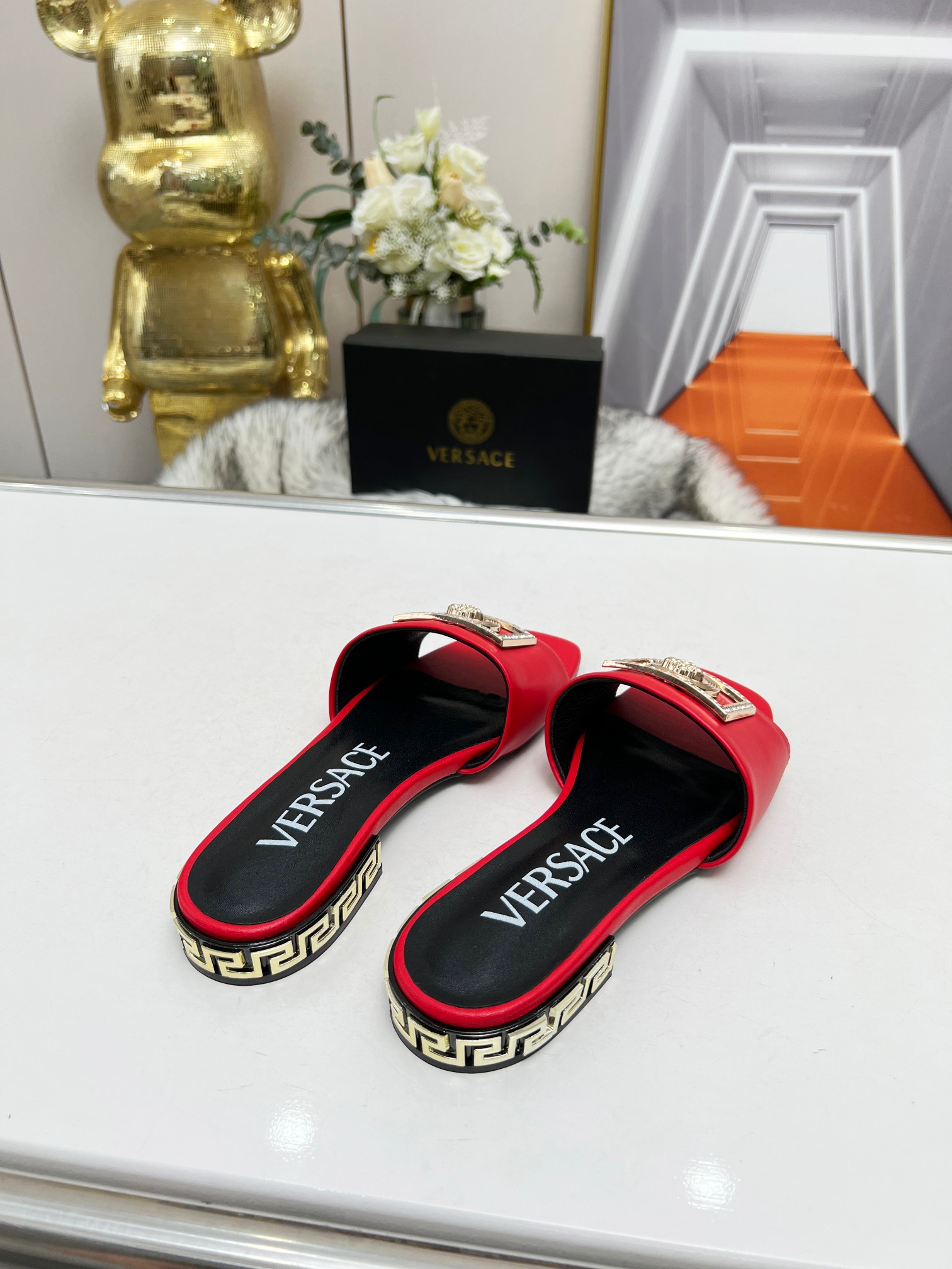 Factory precio: suela de cuero P215 suela de goma P180 yardas: 35-44 (44 se puede pedir) Versace nue