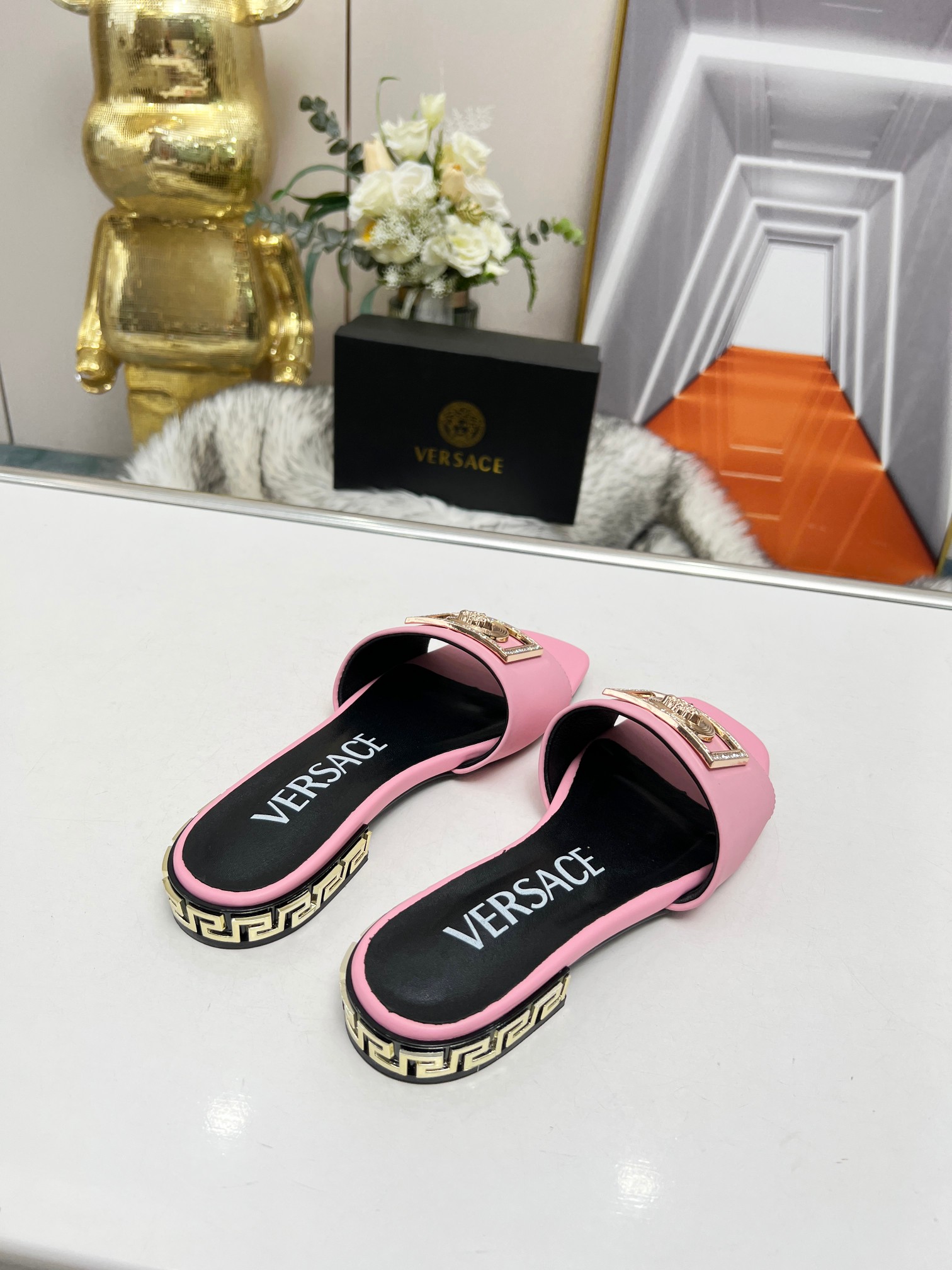 Factory precio: suela de cuero P215 suela de goma P180 yardas: 35-44 (44 se puede pedir) Versace nue
