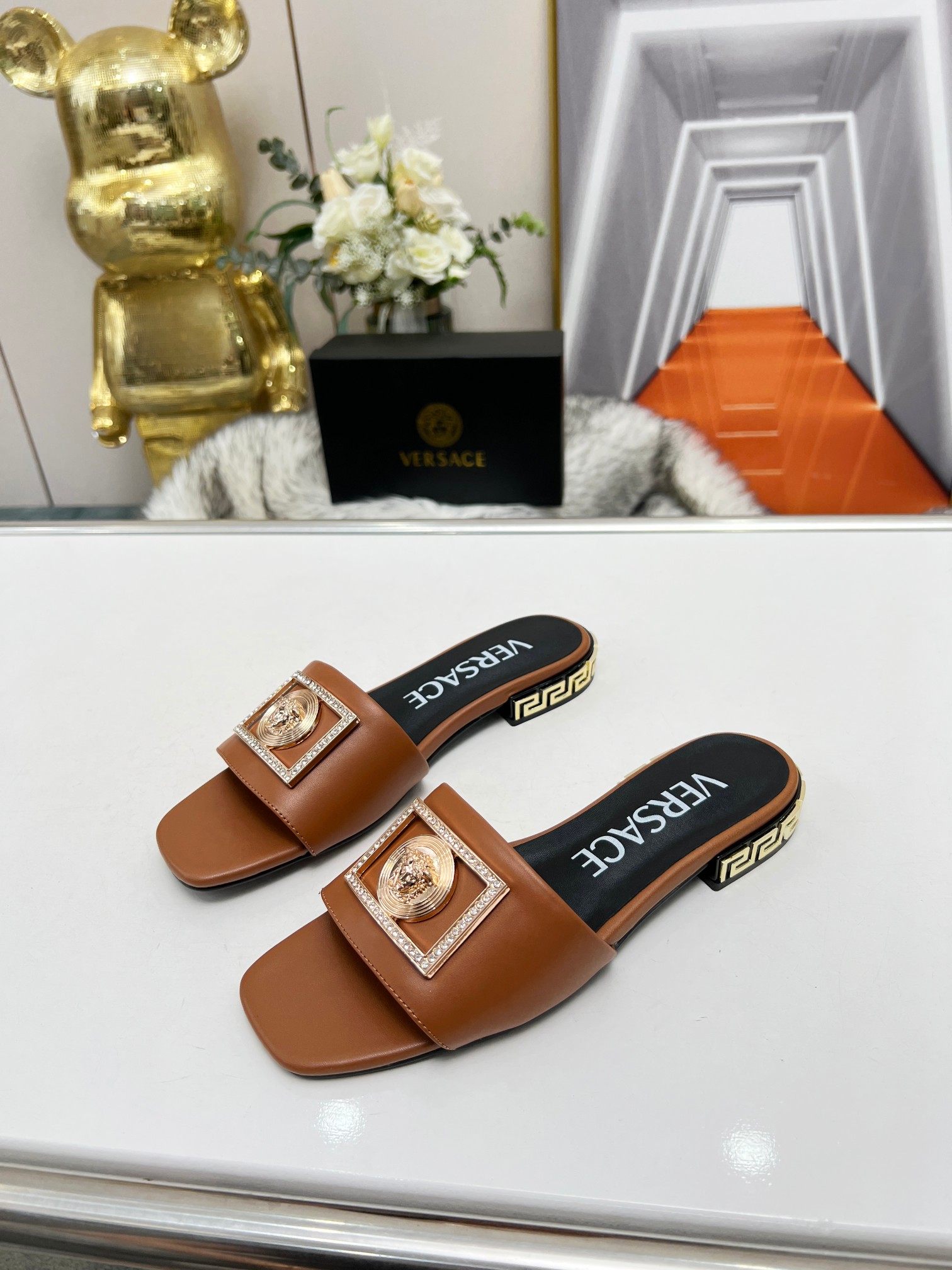 Factory precio: suela de cuero P215 suela de goma P180 yardas: 35-44 (44 se puede pedir) Versace nue
