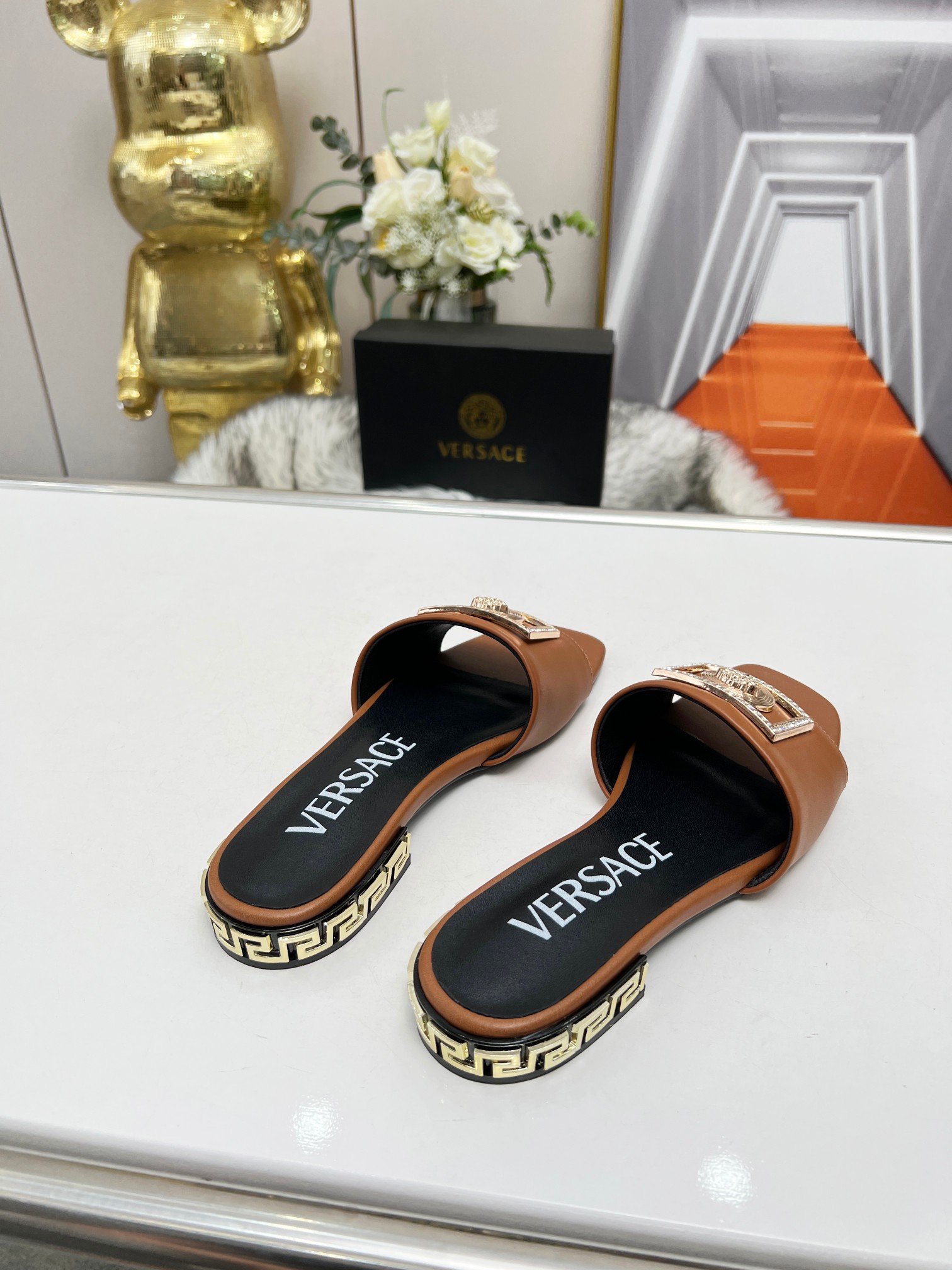 Factory precio: suela de cuero P215 suela de goma P180 yardas: 35-44 (44 se puede pedir) Versace nue