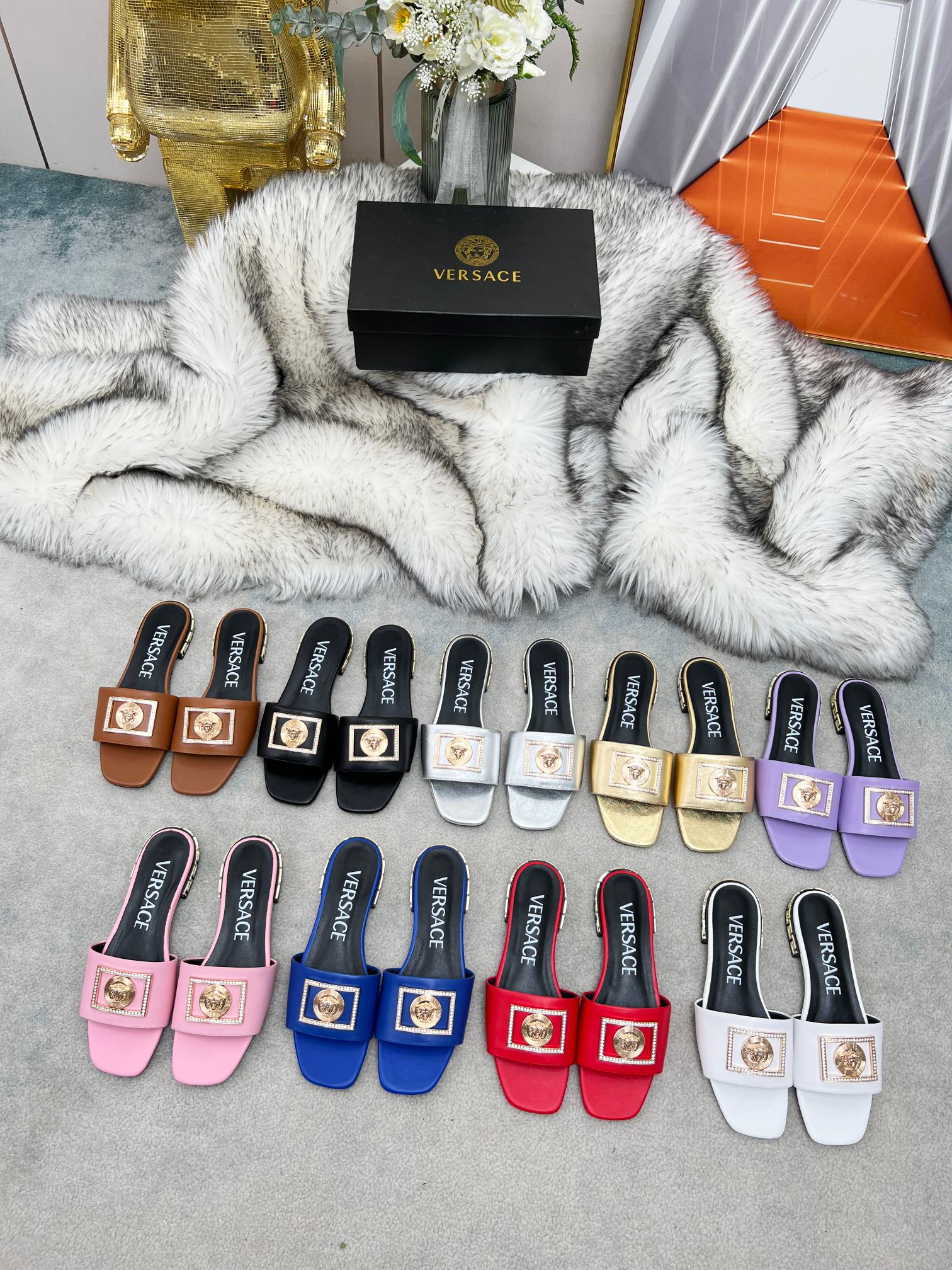 Factory precio: suela de cuero P215 suela de goma P180 yardas: 35-44 (44 se puede pedir) Versace nue