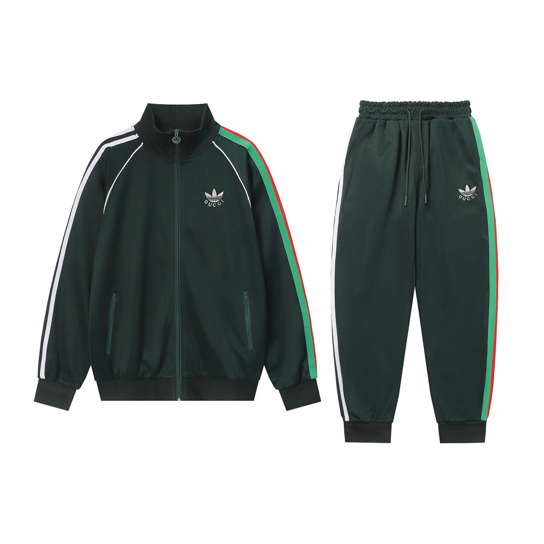 🔥🔥🔥Nuevo conjunto de la colección 2023 de Gucci y adidas en blanco y verde, de alta calidad, con tejido de algodón d…