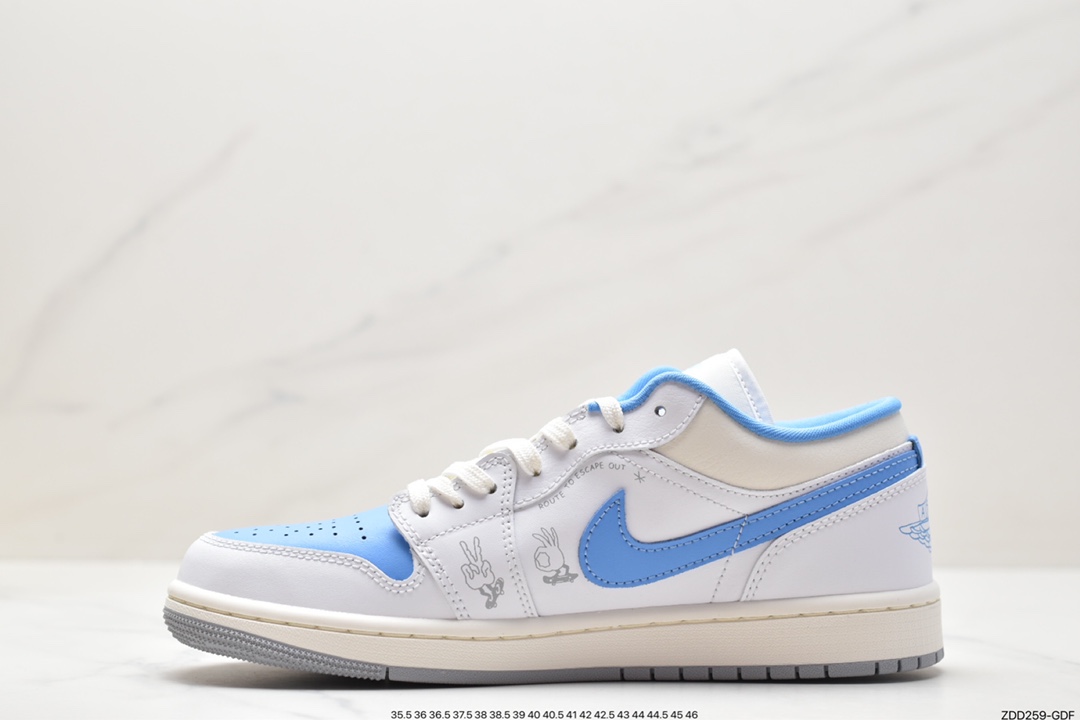 Air Jordan 1 Low Ice Blue Flame Hook FJ7219-441