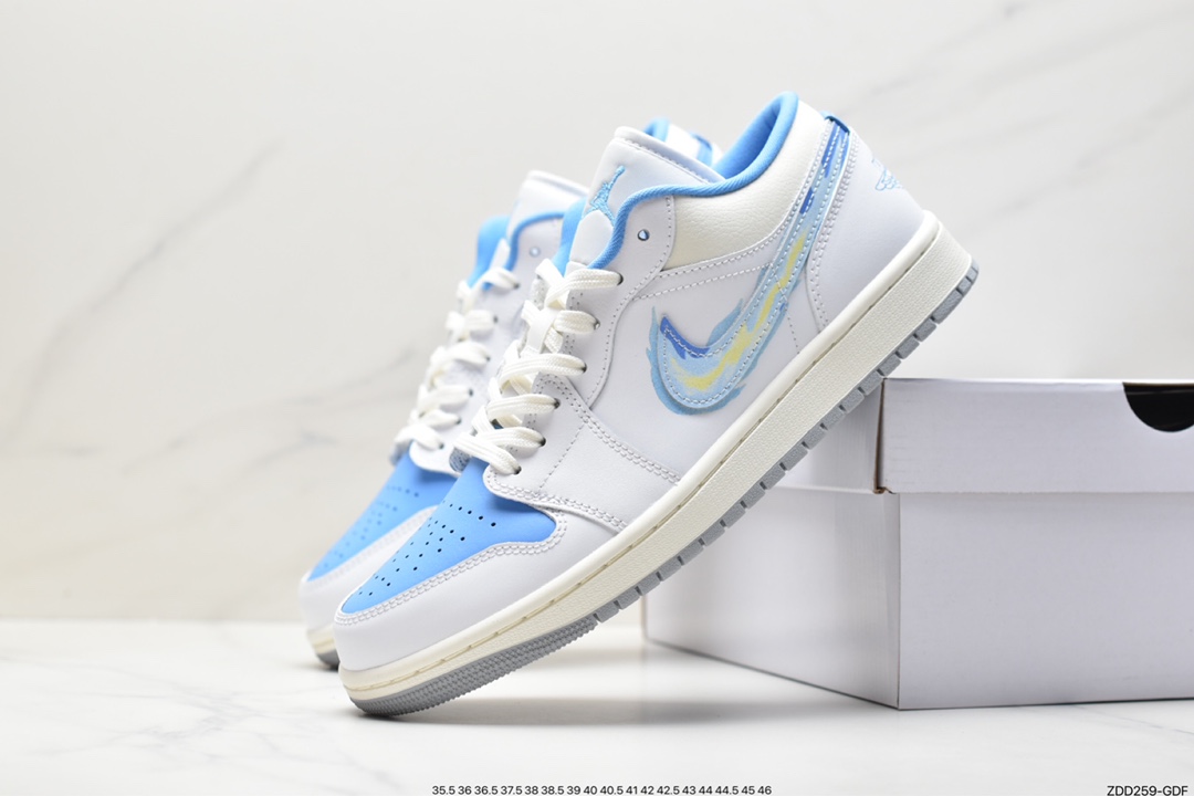 Air Jordan 1 Low Ice Blue Flame Hook FJ7219-441