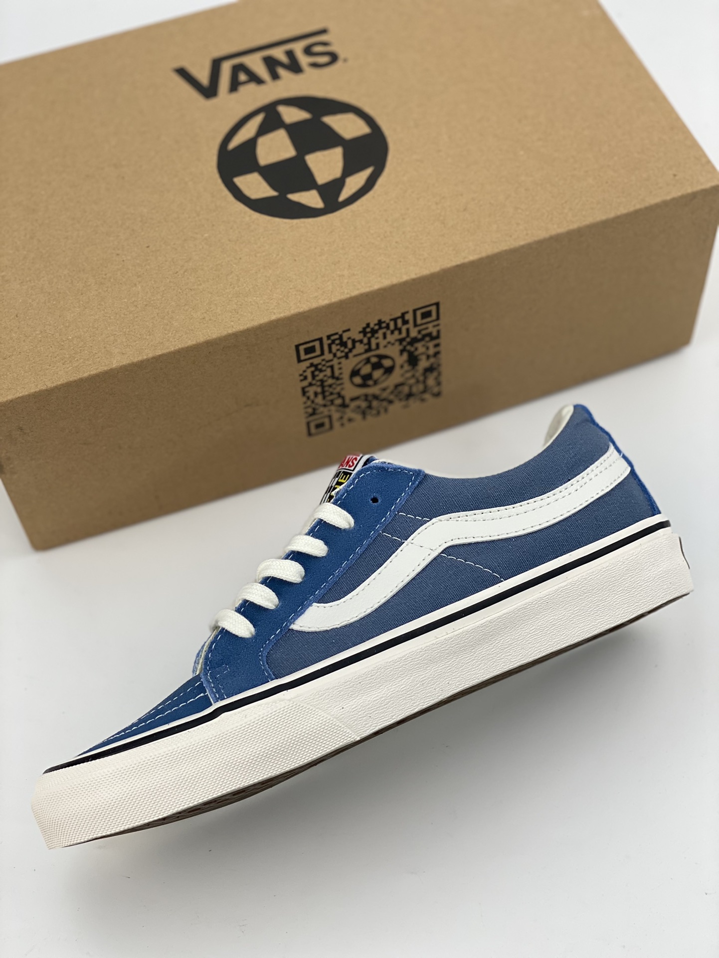 Vans SK8-Low environmentally friendly blue new generation retro contrasting low-cut vulcanized canvas shoes