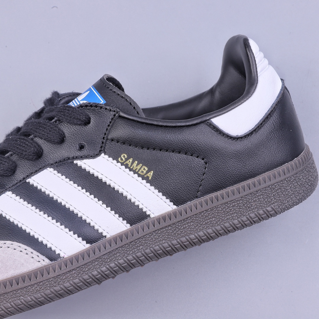 Adidas Originals Samba OG Samba Dancing Shoes ”Leather Black White Gold Caramel Bottom” H01878