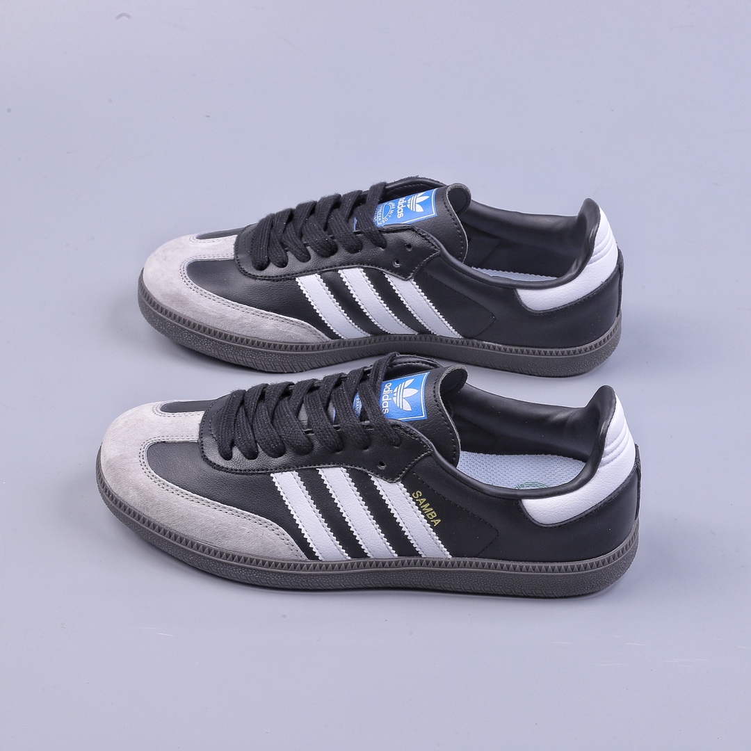 Adidas Originals Samba OG Samba Dancing Shoes ”Leather Black White Gold Caramel Bottom” H01878