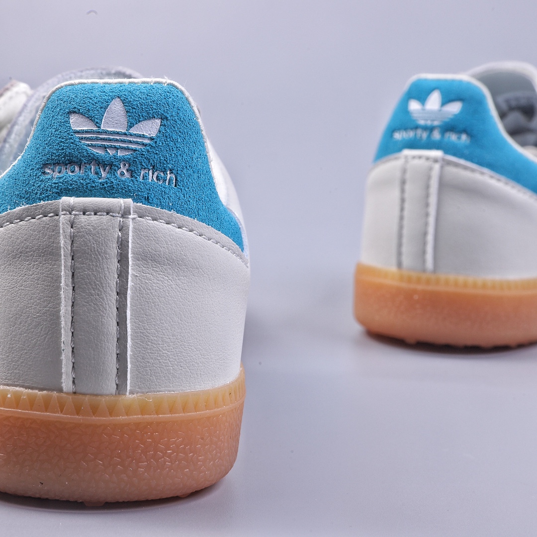 Adidas Samba Team Raw Rubber Suede Beige Blue Hui IE7096