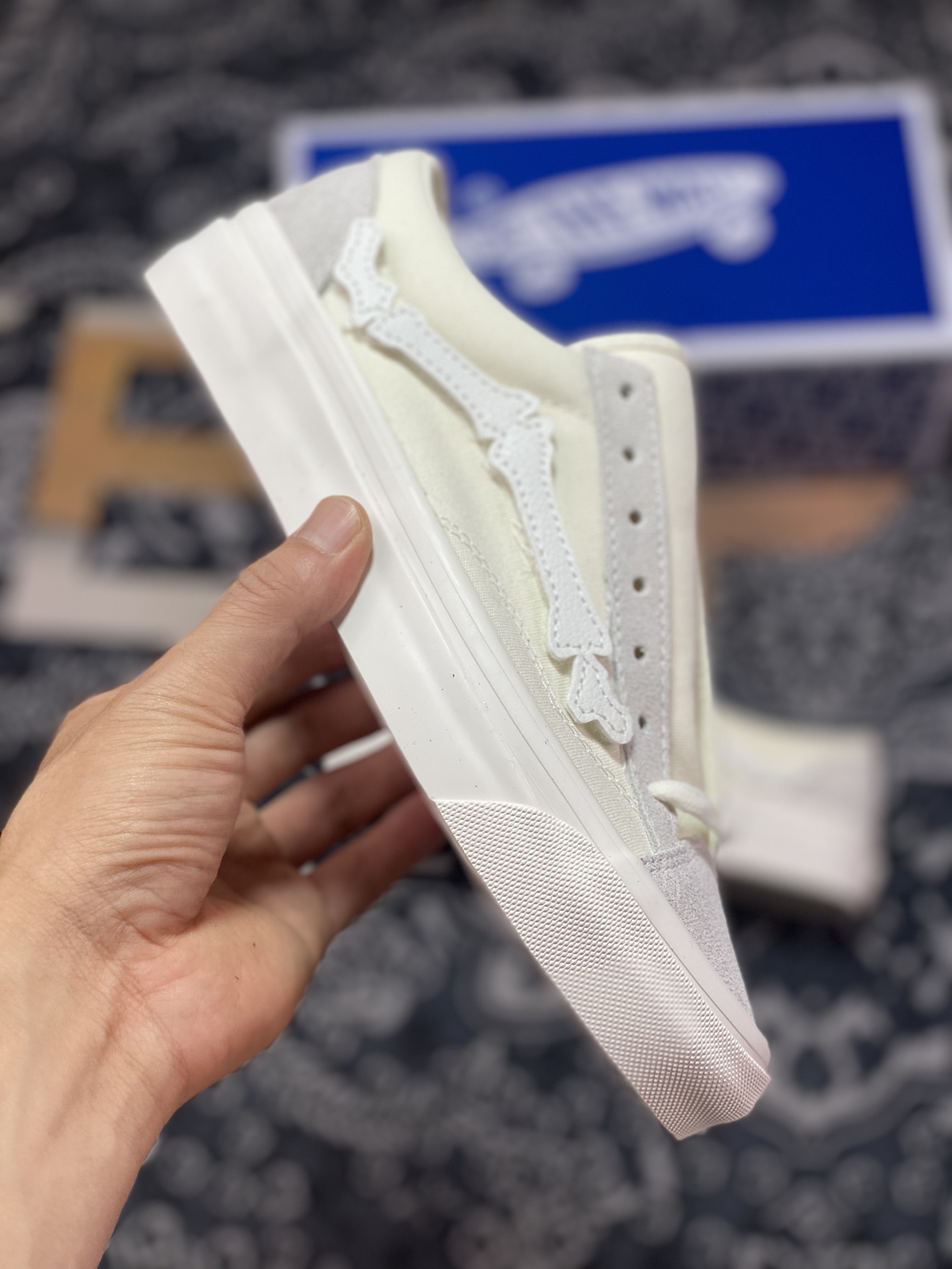 Blends x Vans Vault Og Style 36 Bone Joint Off-White Velcro Casual Skateboard Shoes VN0A4BVEFS8