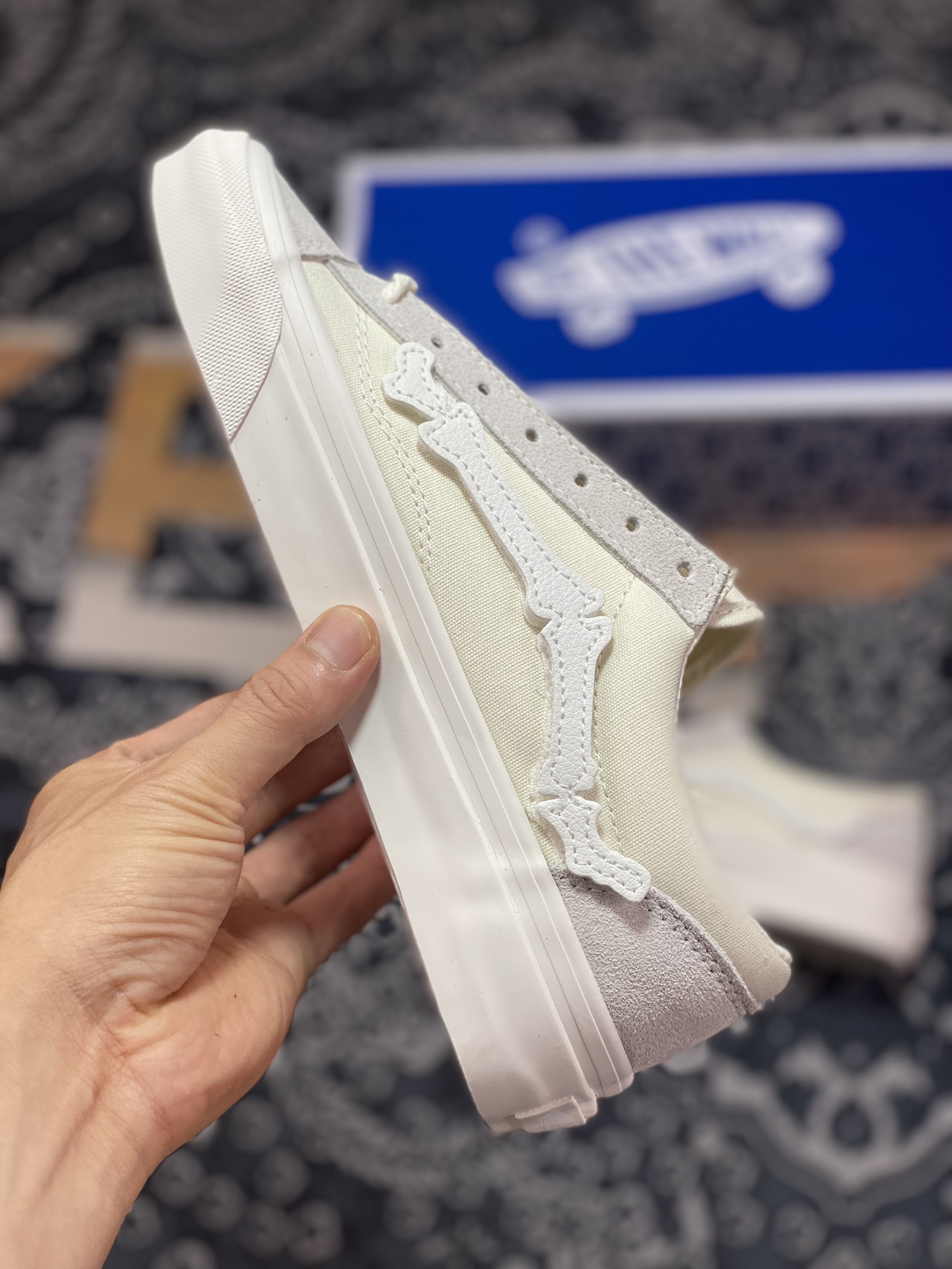 Blends x Vans Vault Og Style 36 Bone Joint Off-White Velcro Casual Skateboard Shoes VN0A4BVEFS8