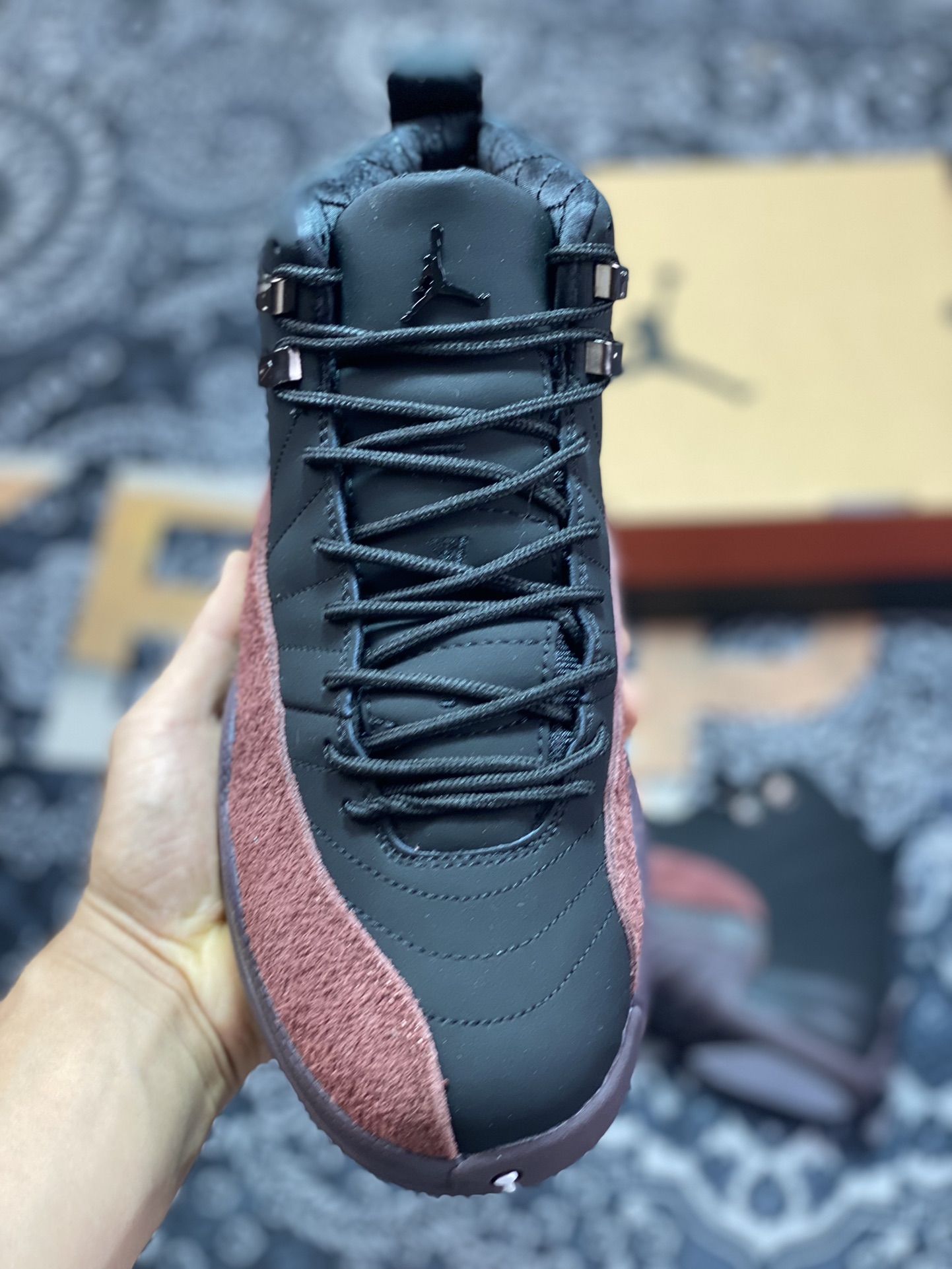 A Ma Maniére x Air Jordan AJ12 Retro AMM joint black wine red DV6989-001