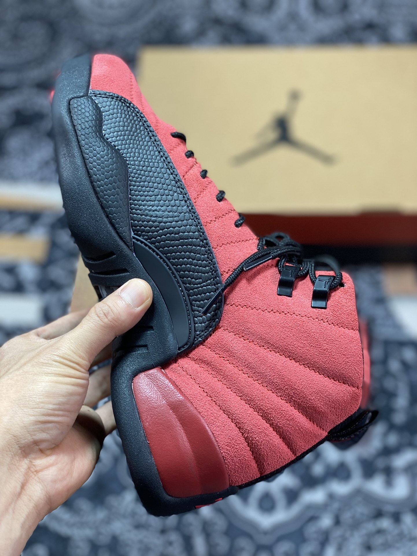 Air Jordan AJ12 Retro reverse black and red sick CT8013-602