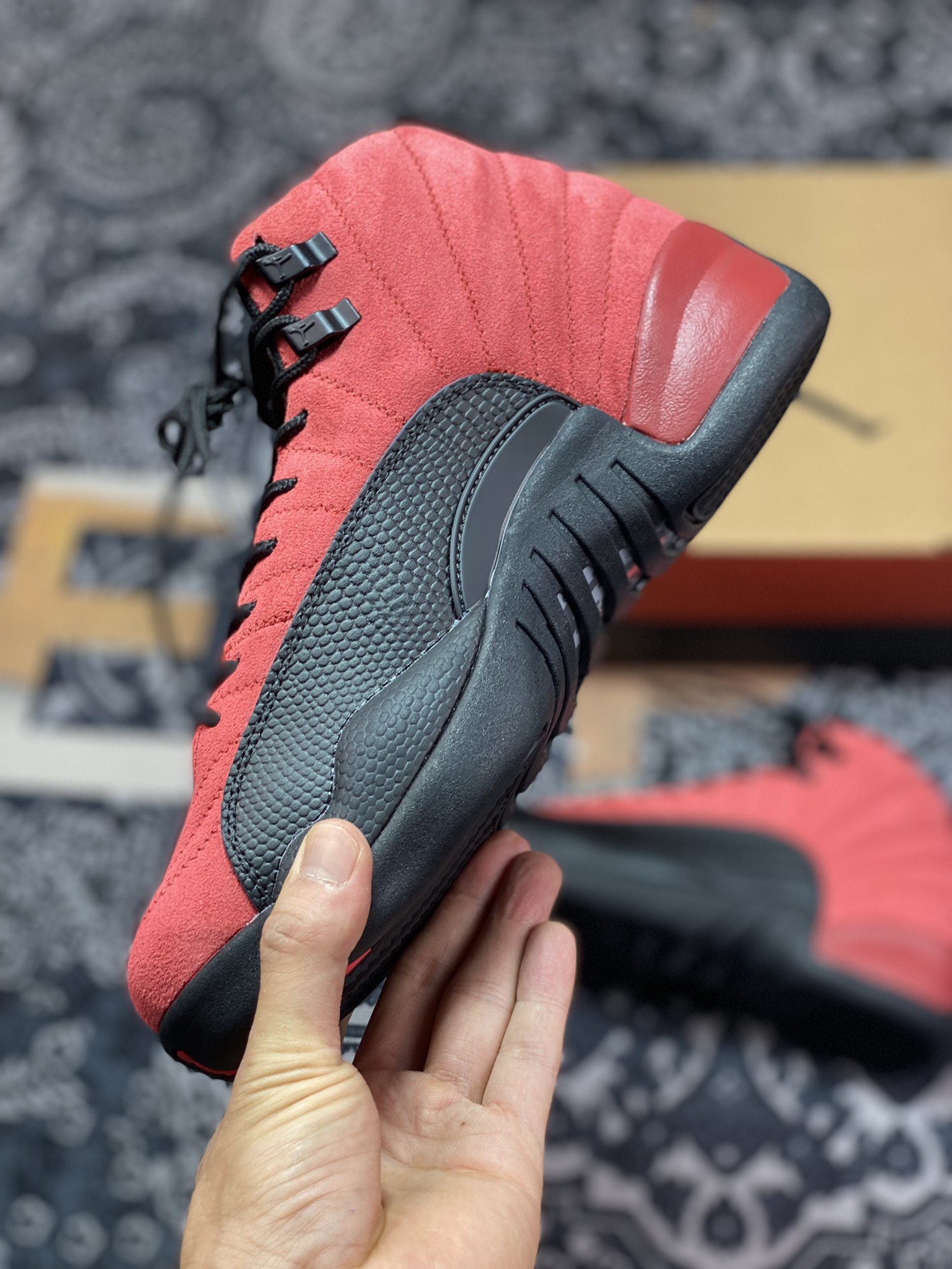 Air Jordan AJ12 Retro reverse black and red sick CT8013-602