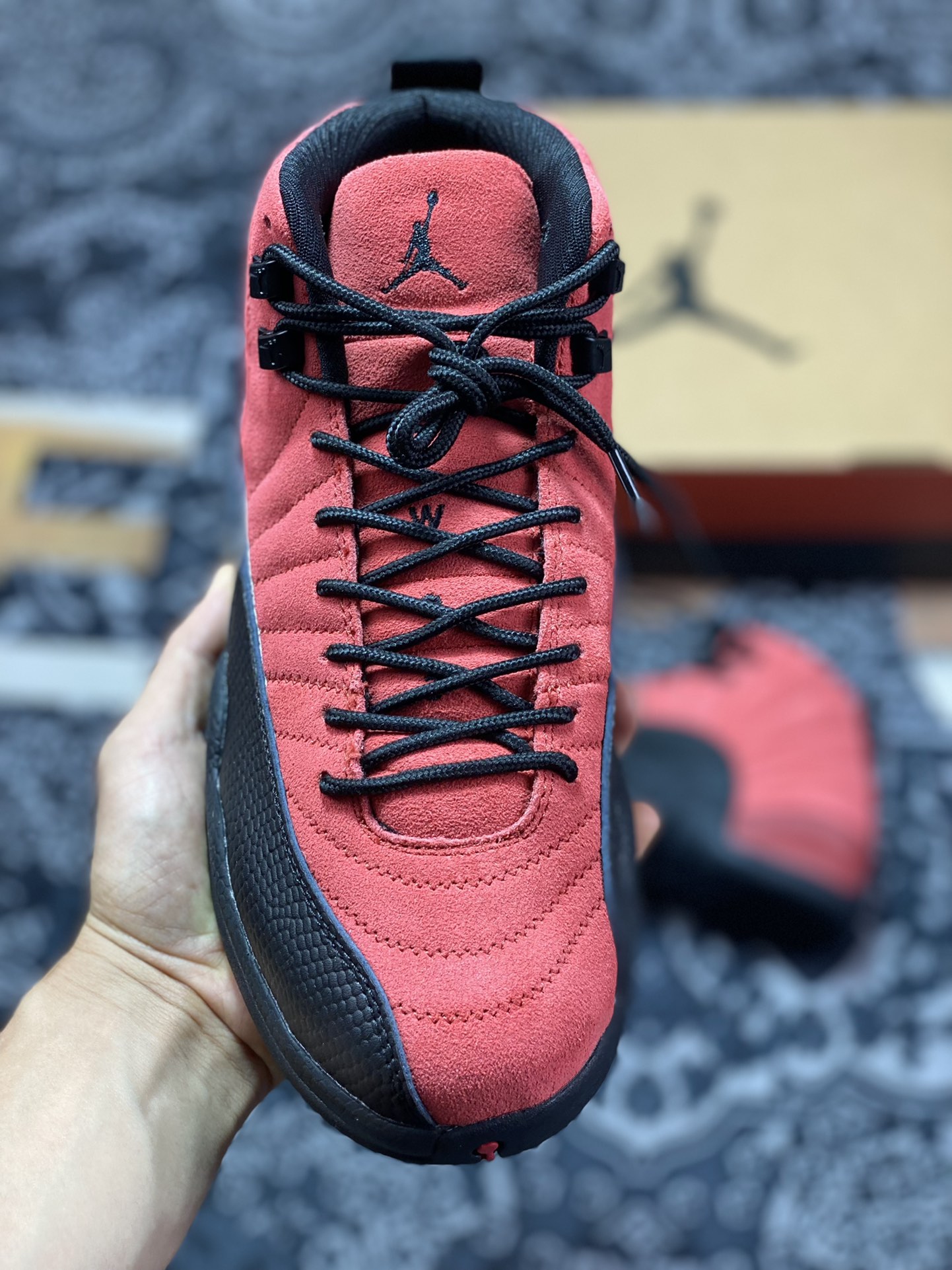 Air Jordan AJ12 Retro reverse black and red sick CT8013-602