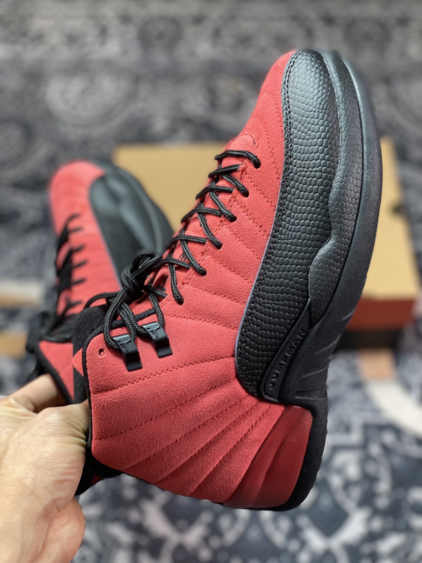 Air Jordan AJ12 Retro reverse black and red sick CT8013-602