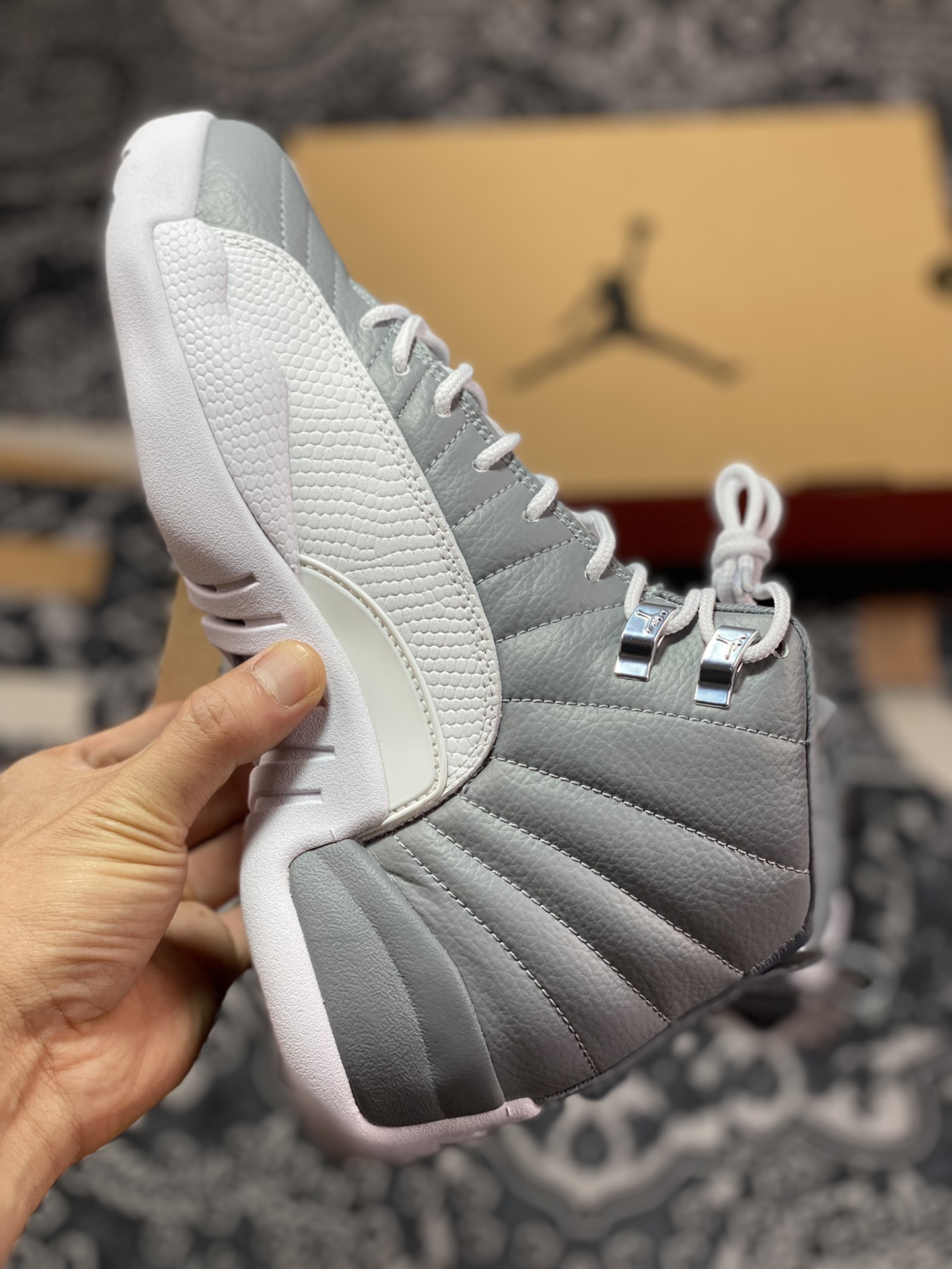 Original grade Air Jordan AJ12 Retro white gray CT8013-015