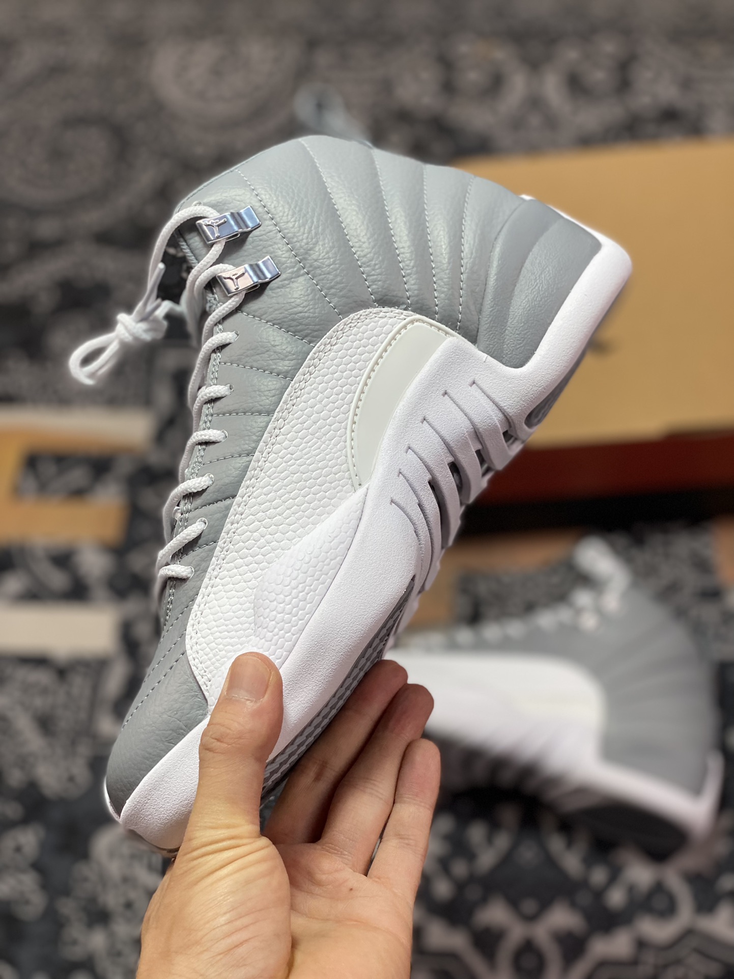 Original grade Air Jordan AJ12 Retro white gray CT8013-015