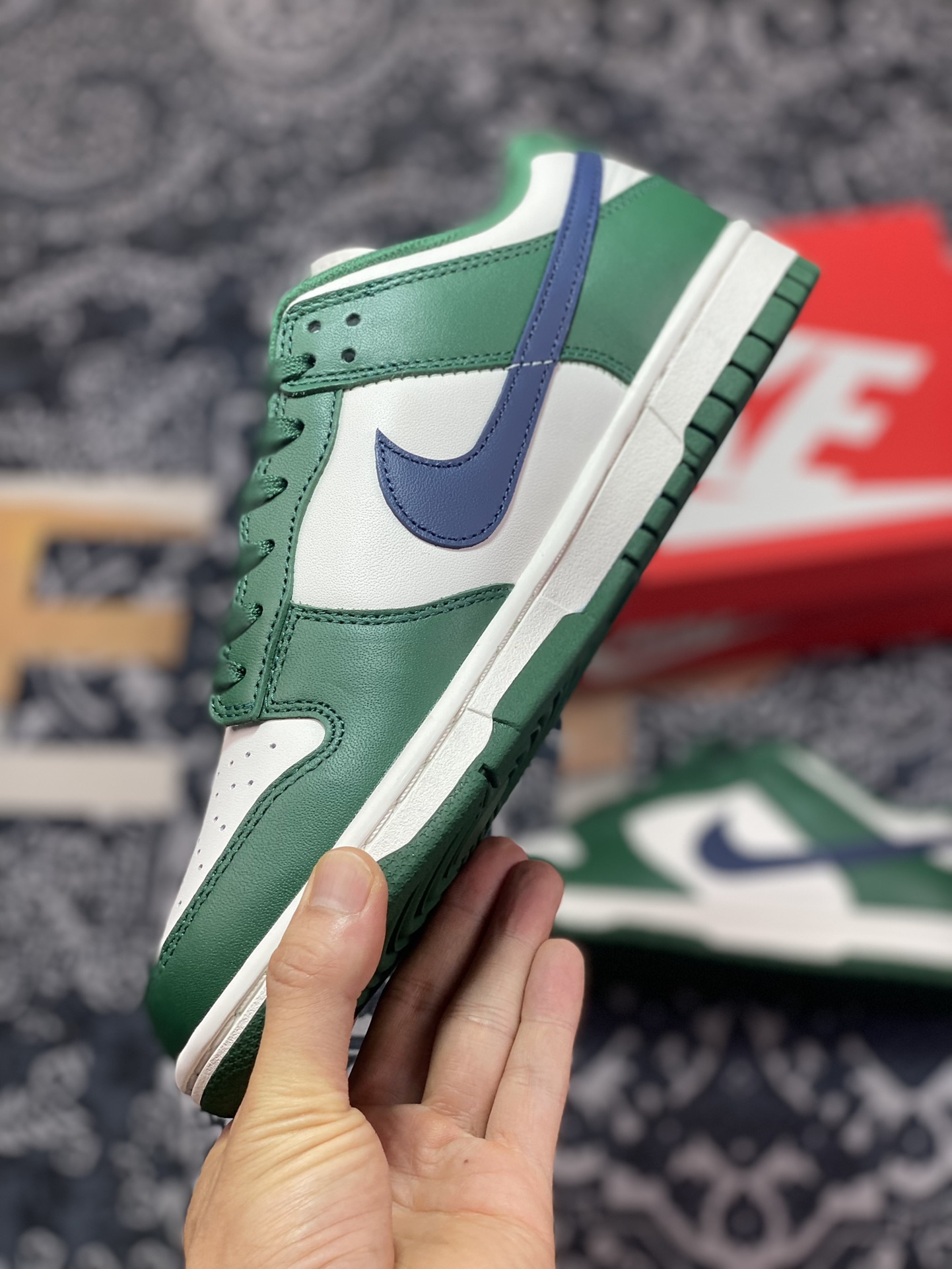 dunk dunk series low-top casual sports skateboard shoes ”retro green white night blue” 1503-300