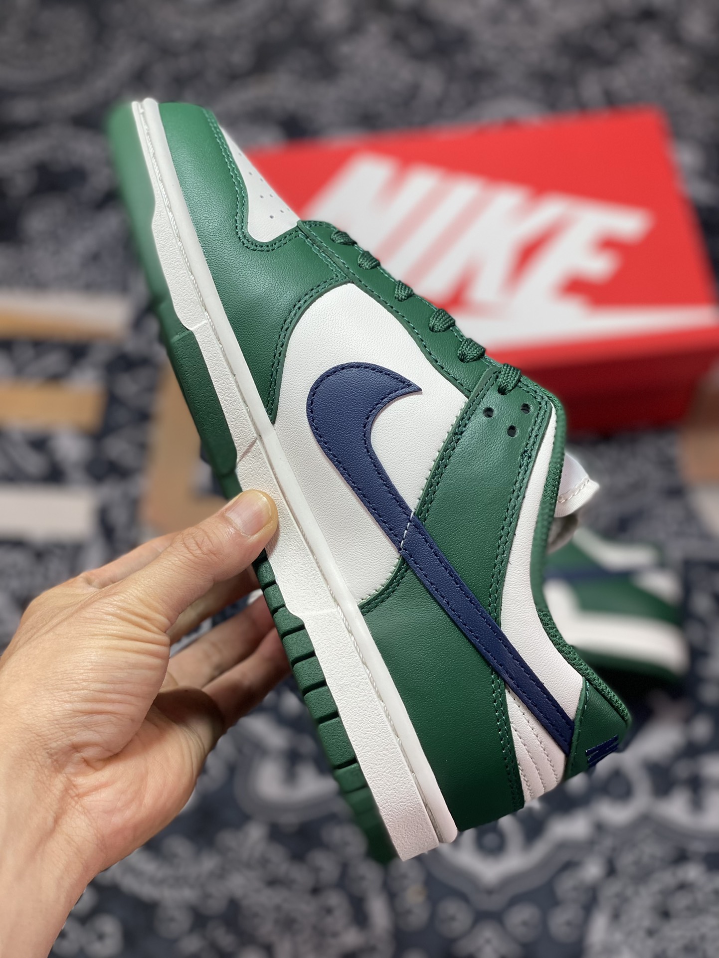 dunk dunk series low-top casual sports skateboard shoes ”retro green white night blue” 1503-300