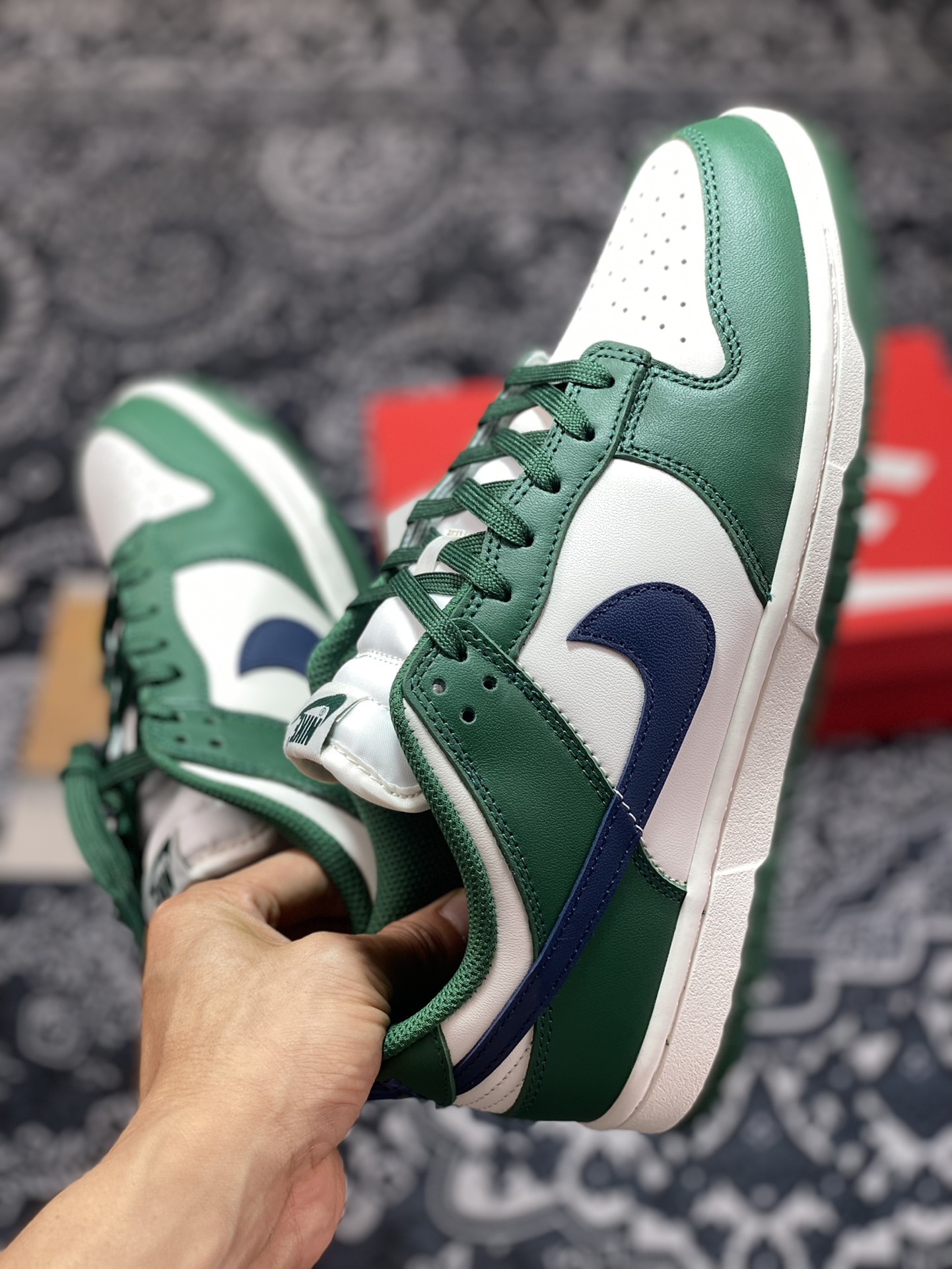 dunk dunk series low-top casual sports skateboard shoes ”retro green white night blue” 1503-300