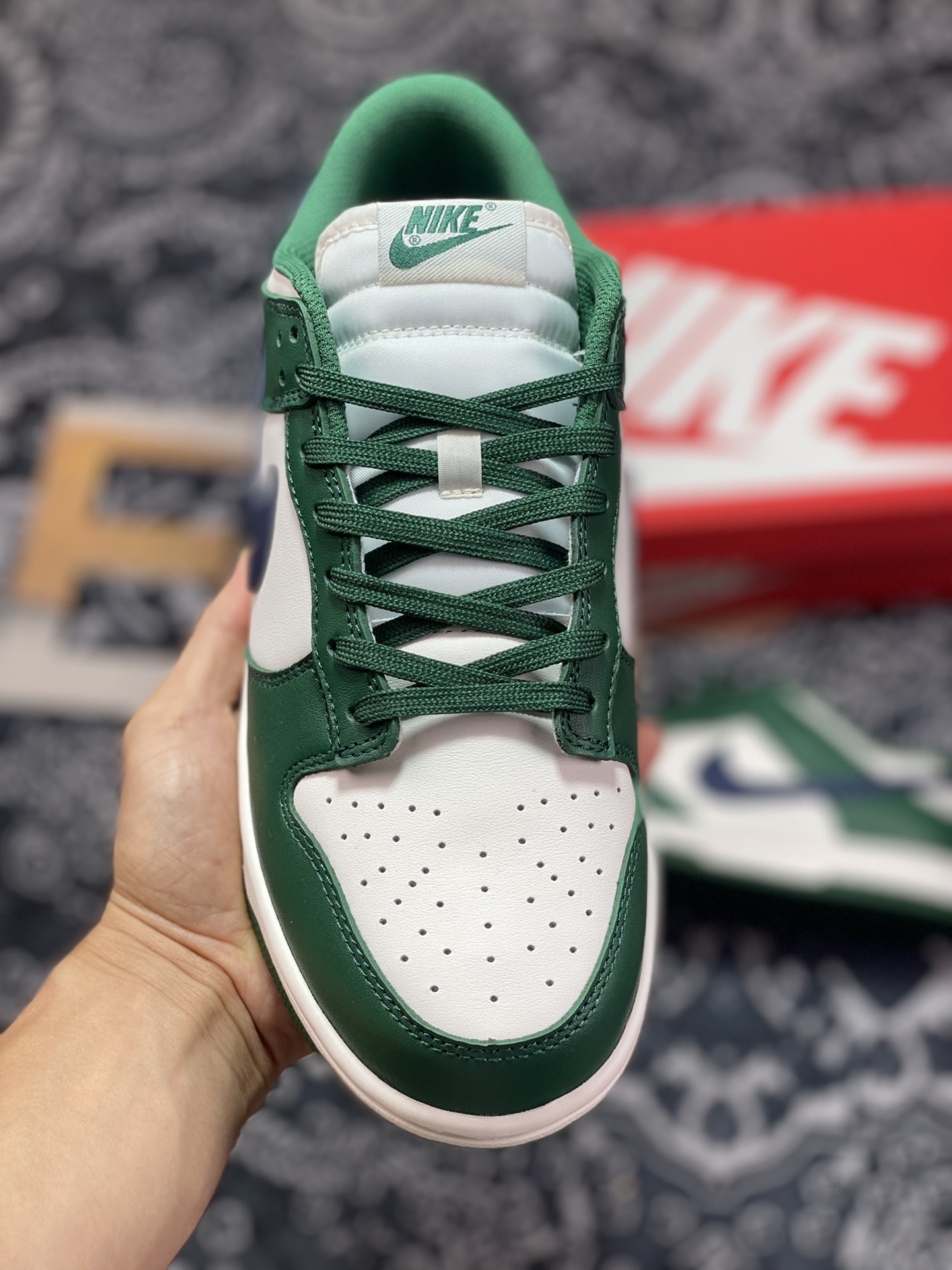 dunk dunk series low-top casual sports skateboard shoes ”retro green white night blue” 1503-300